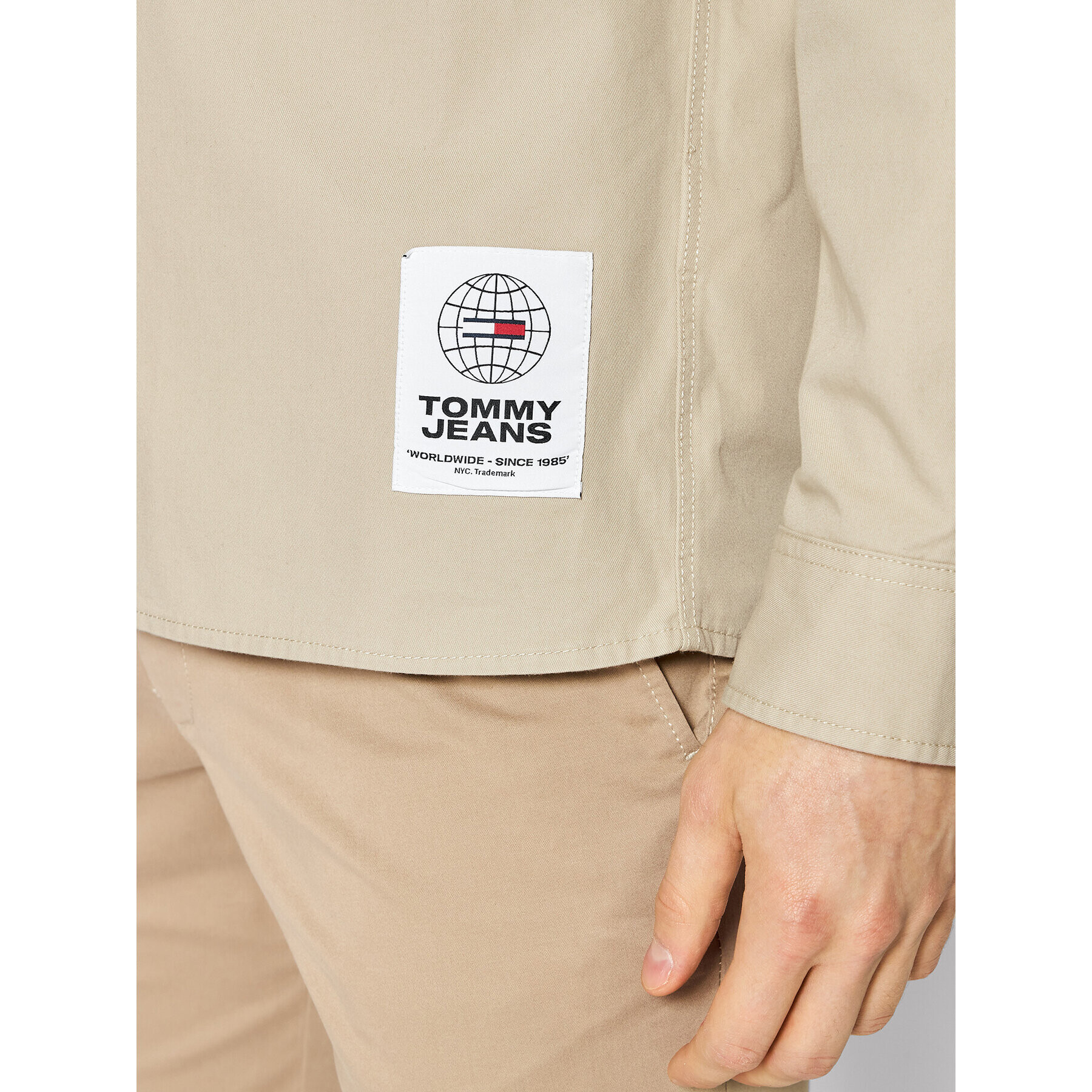 Tommy Jeans Преходно яке Soft Solid DM0DM13039 Бежов Overshirt Fit - Pepit.bg