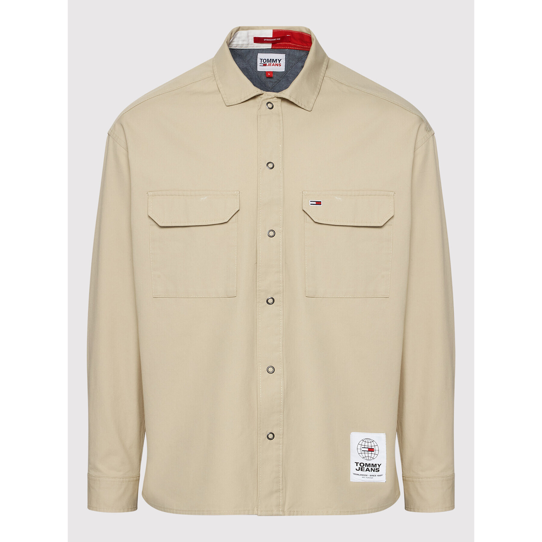Tommy Jeans Преходно яке Soft Solid DM0DM13039 Бежов Overshirt Fit - Pepit.bg