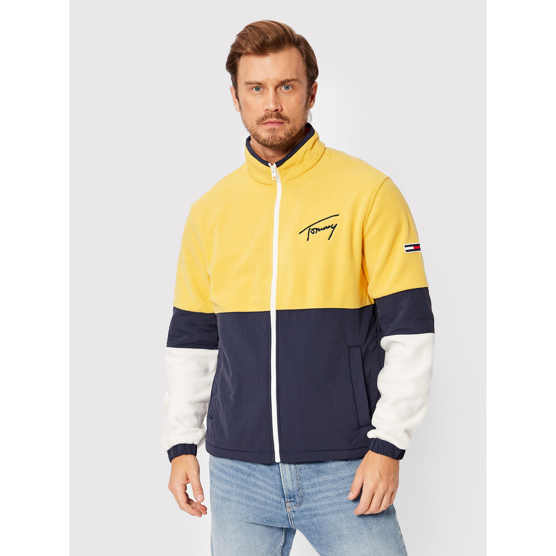 Tommy Jeans Преходно яке Tjm Mix Media Retro DM0DM14032 Жълт Regular Fit - Pepit.bg