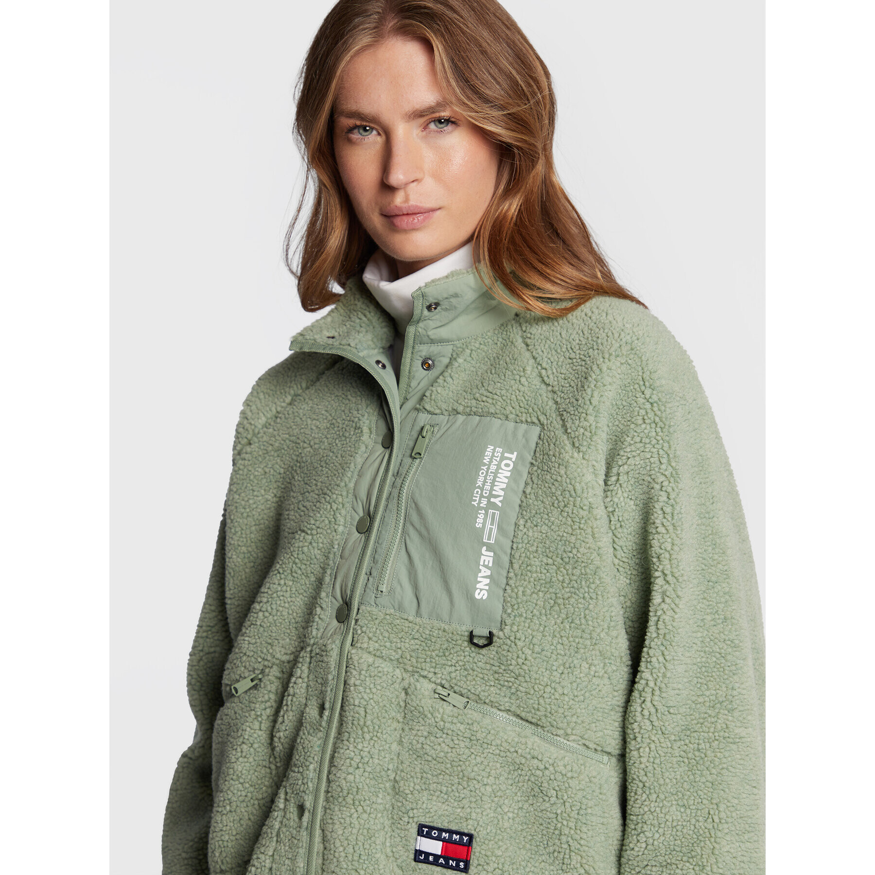 Tommy Jeans Преходно яке Tjw Reversible Sherpa DW0DW13747 Зелен Regular Fit - Pepit.bg