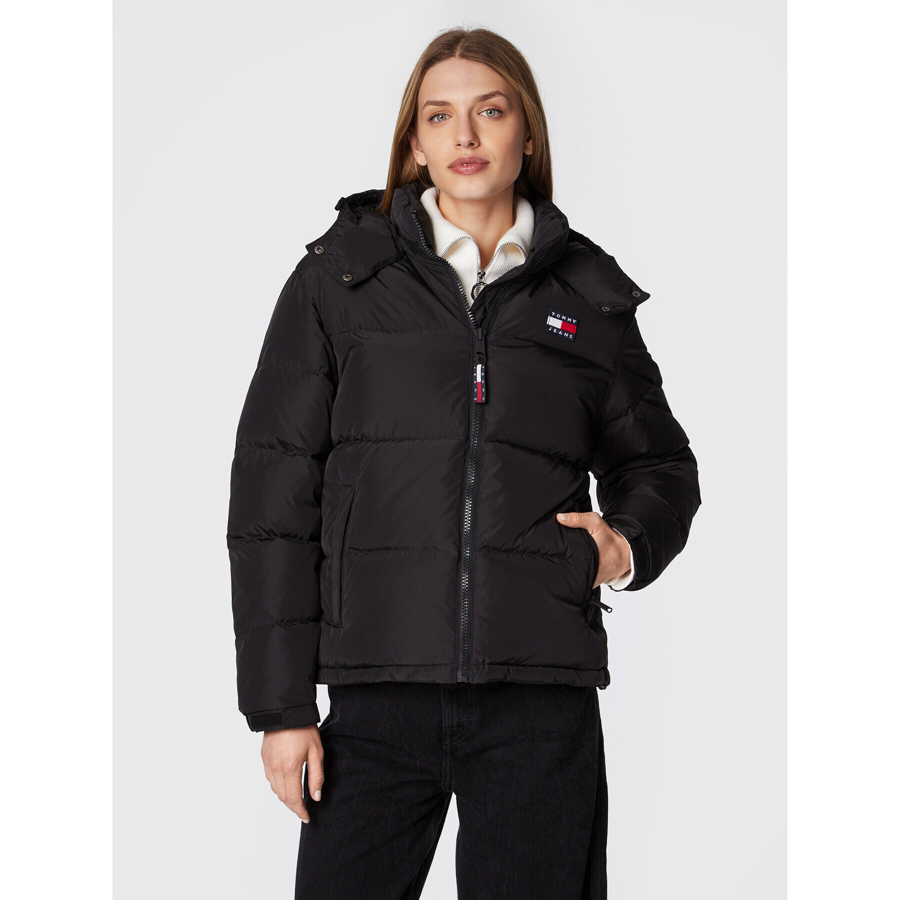 Tommy Jeans Пухено яке Alaska DW0DW14661 Черен Regular Fit - Pepit.bg