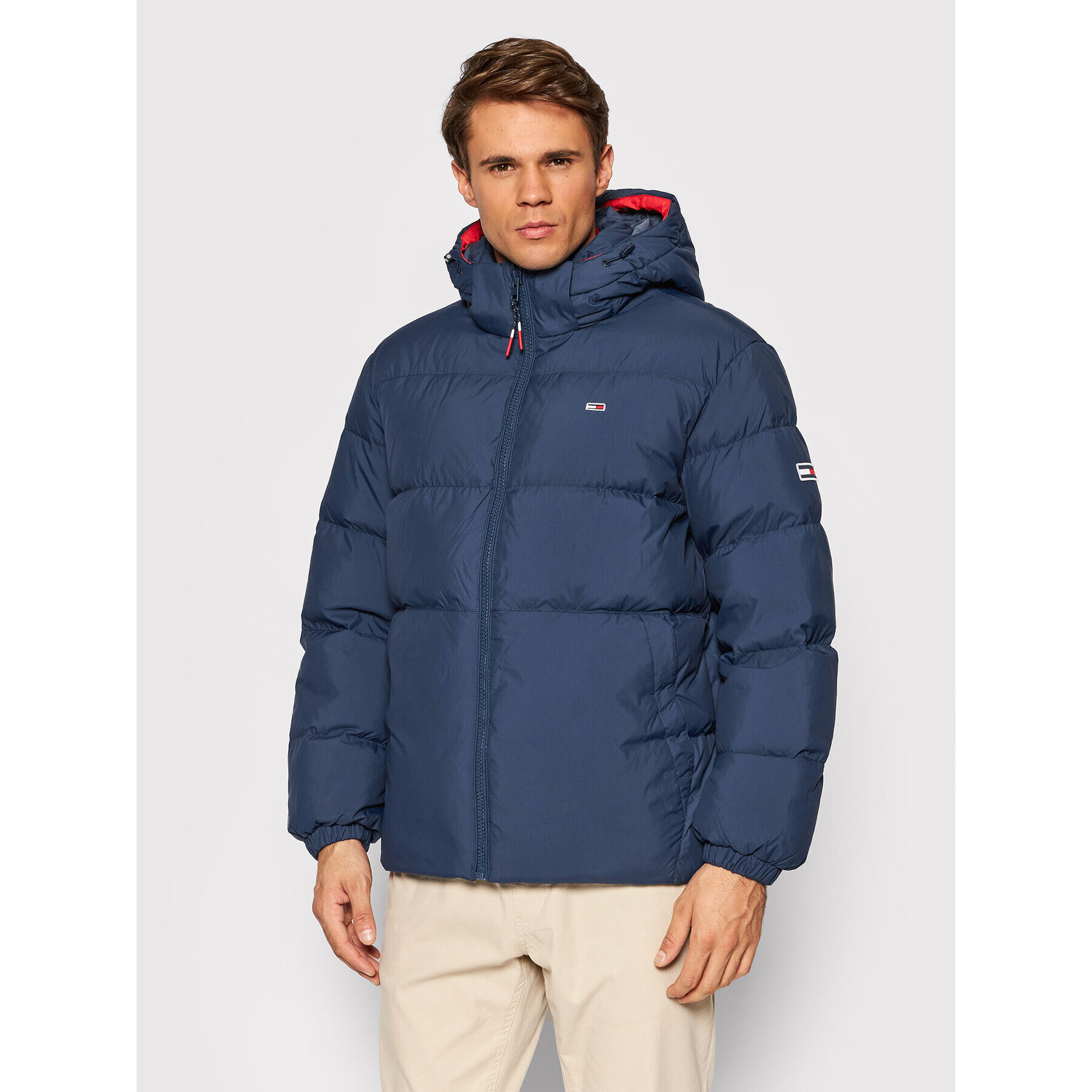 Tommy Jeans Пухено яке Essential DM0DM12171 Тъмносин Regular Fit - Pepit.bg