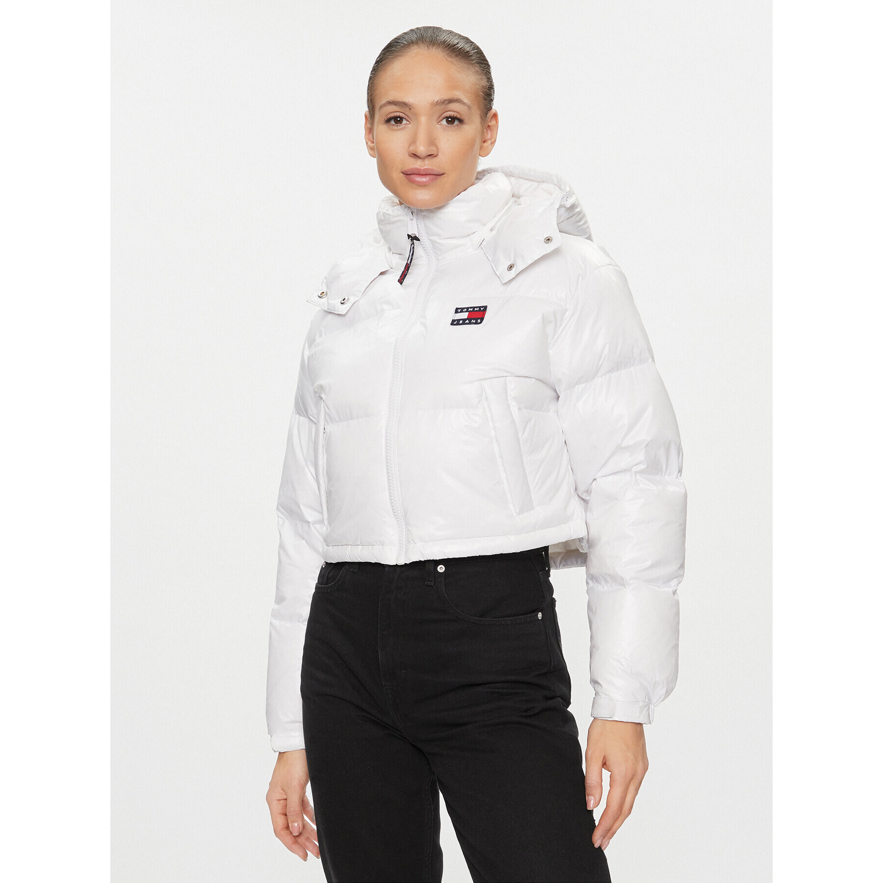 Tommy Jeans Пухено яке Alaska DW0DW16572 Бял Regular Fit - Pepit.bg