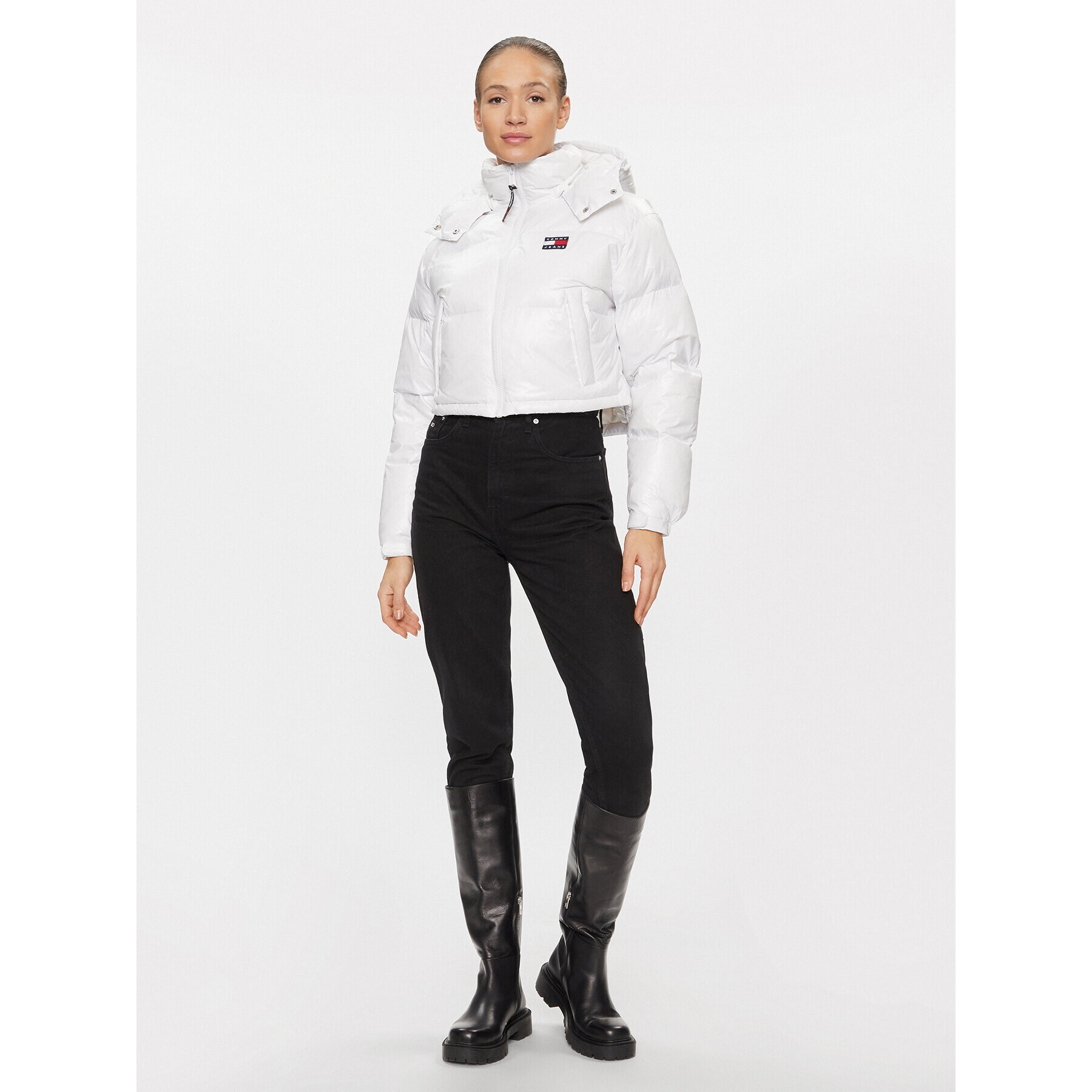 Tommy Jeans Пухено яке Alaska DW0DW16572 Бял Regular Fit - Pepit.bg