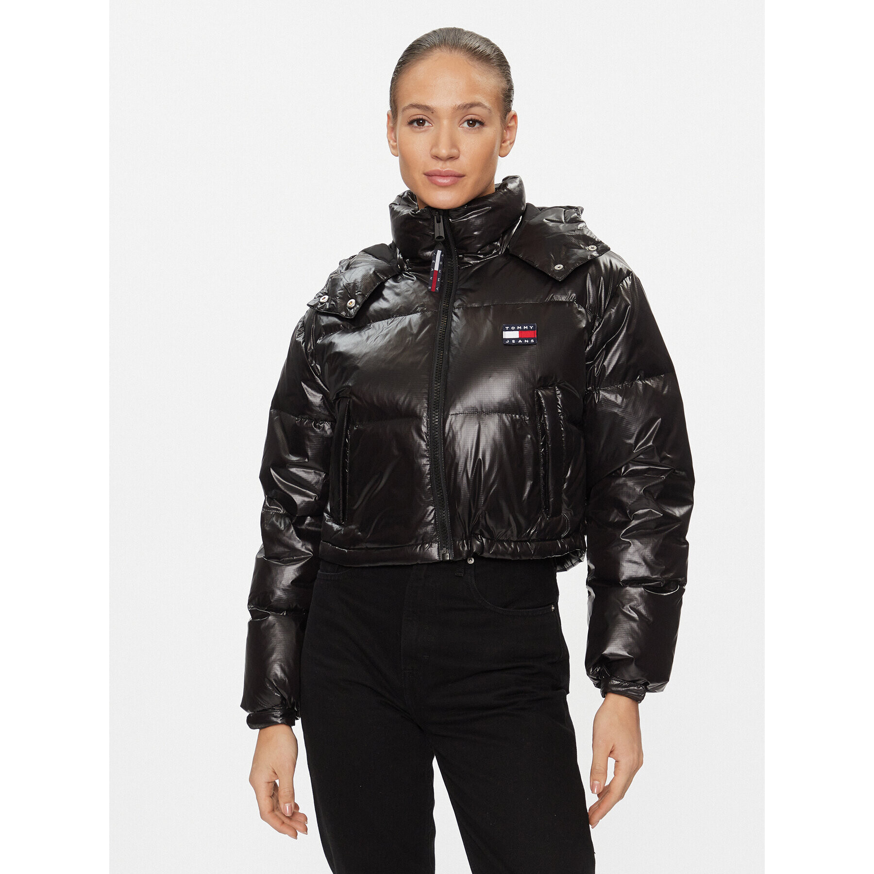 Tommy Jeans Пухено яке Alaska DW0DW16572 Черен Regular Fit - Pepit.bg