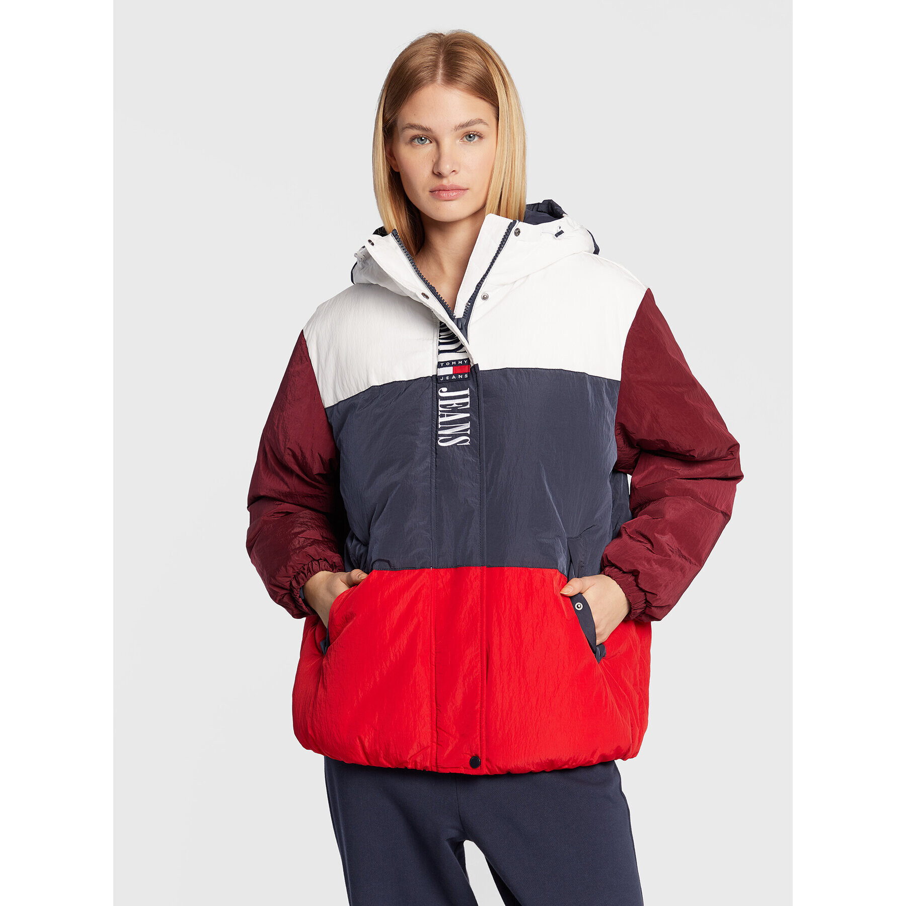 Tommy Jeans Пухено яке Archive DW0DW14475 Цветен Oversize - Pepit.bg