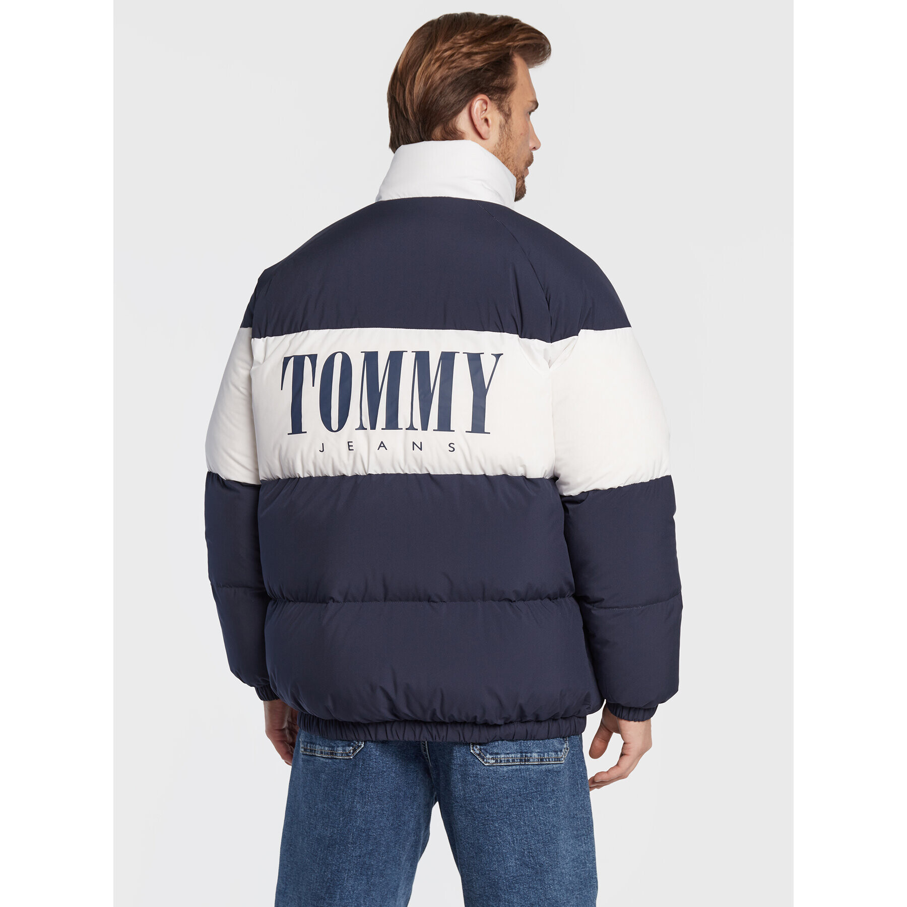 Tommy Jeans Пухено яке Authentic Serif DM0DM14400 Тъмносин Regular Fit - Pepit.bg