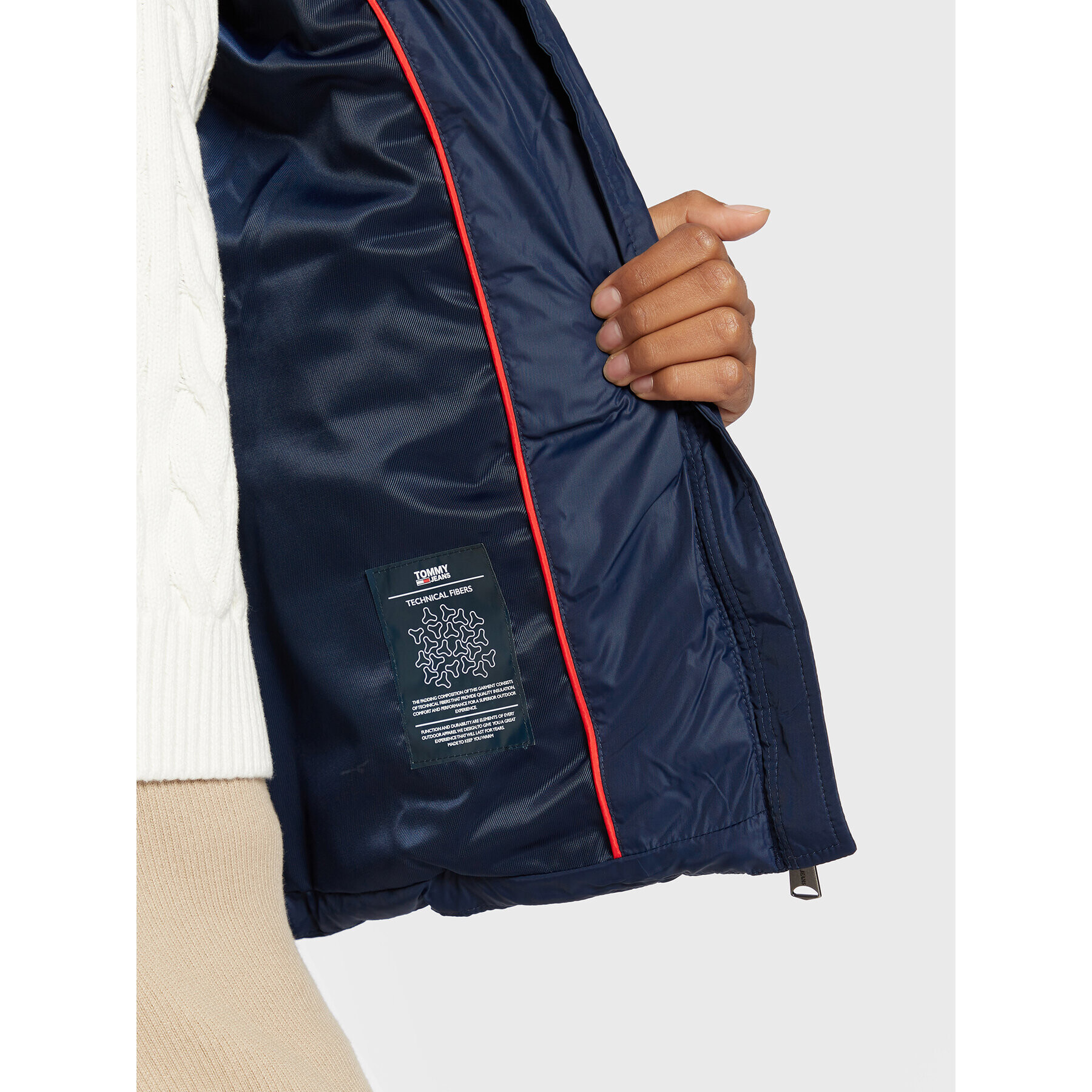 Tommy Jeans Пухено яке Basic DW0DW13741 Тъмносин Regular Fit - Pepit.bg