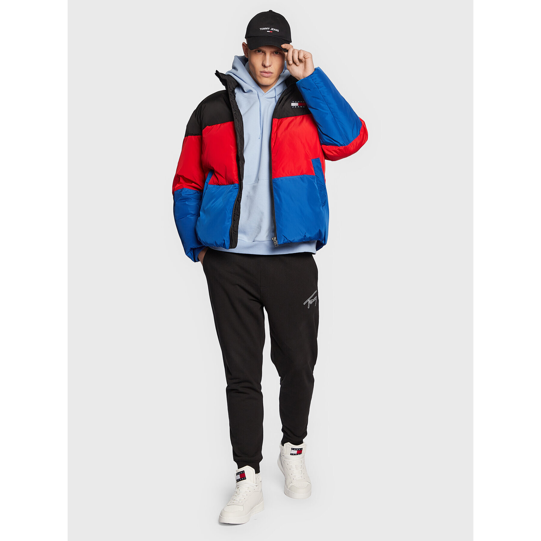 Tommy Jeans Пухено яке Bold Stripe DM0DM15628 Цветен Regular Fit - Pepit.bg