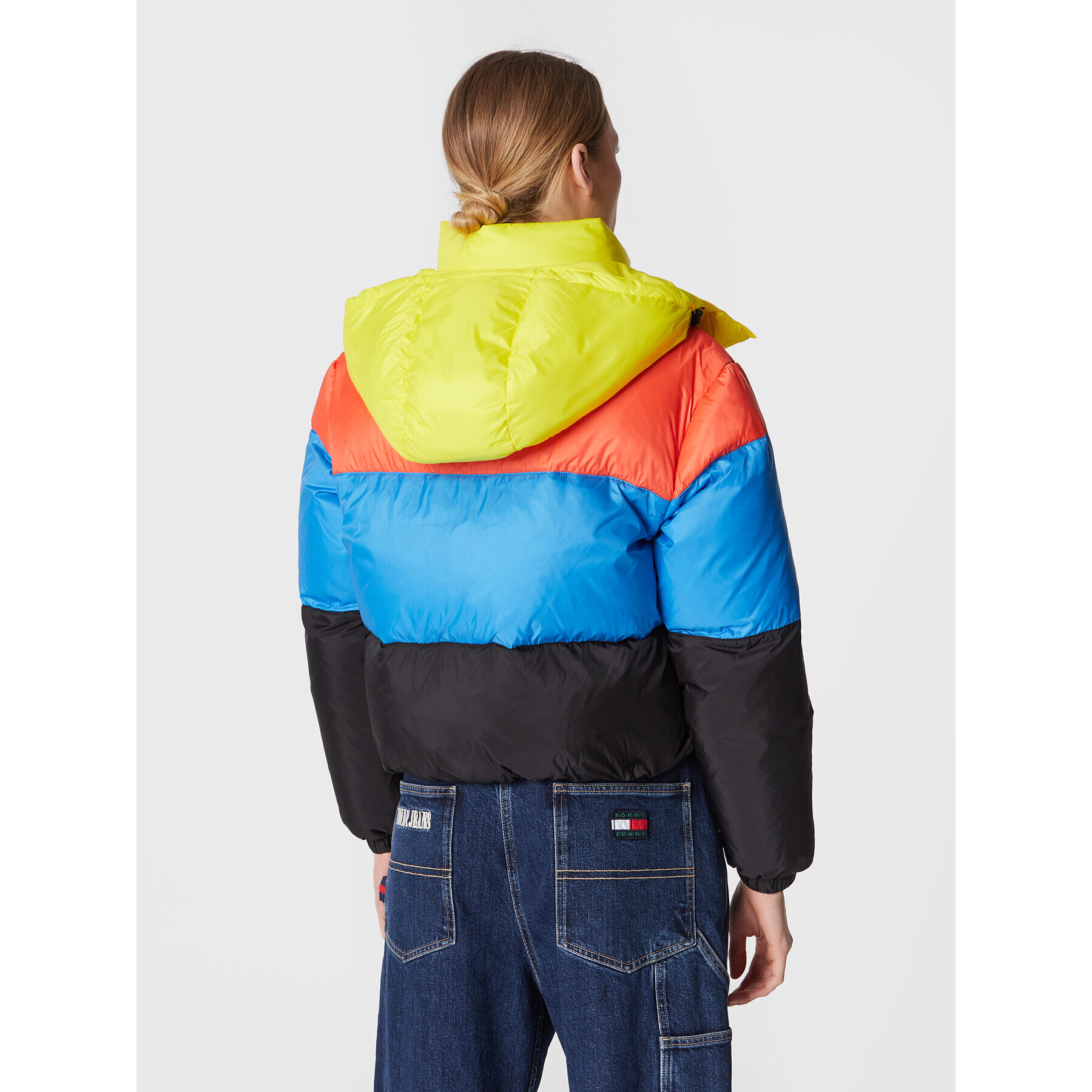 Tommy Jeans Пухено яке Colorblock DW0DW14312 Цветен Relaxed Fit - Pepit.bg