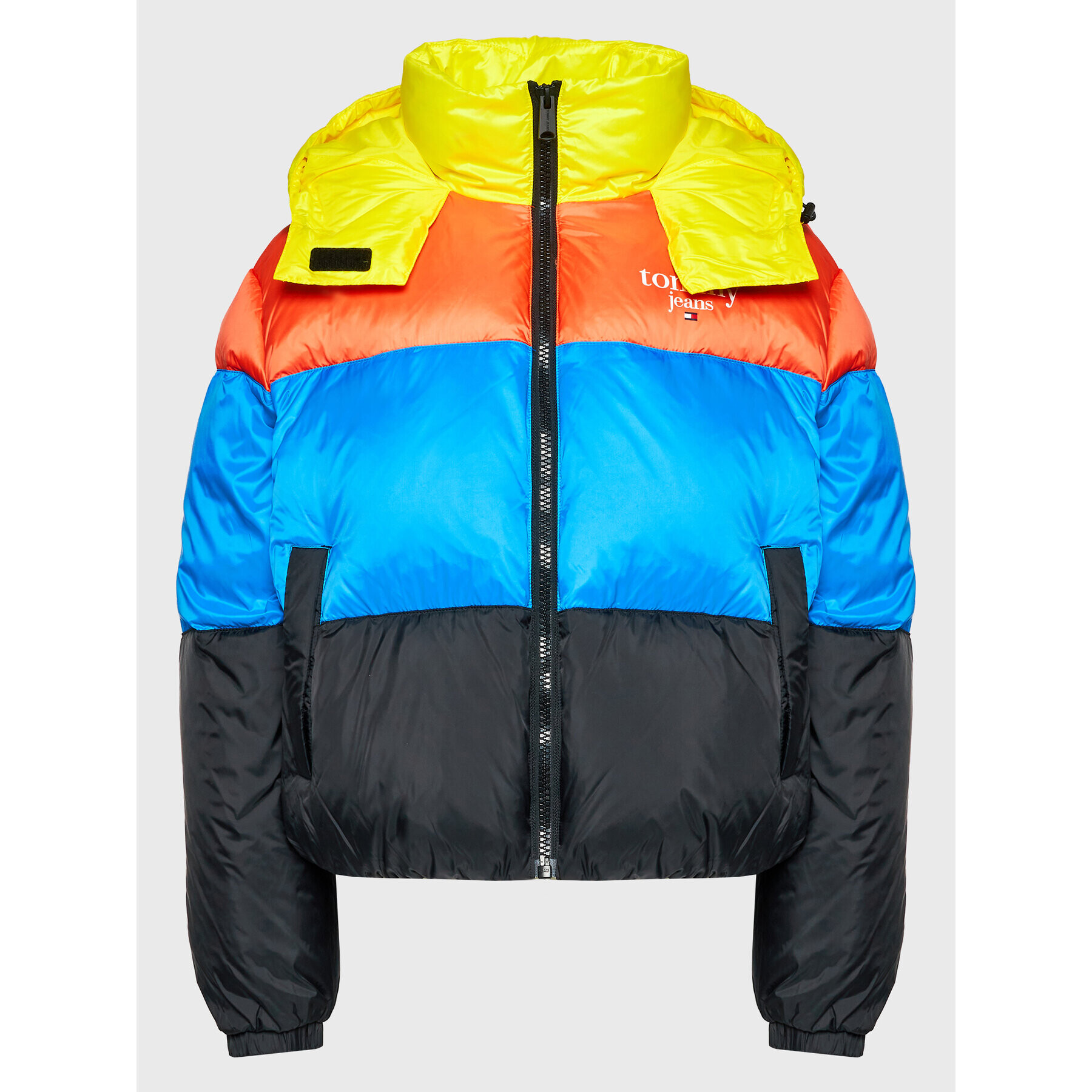 Tommy Jeans Пухено яке Colorblock DW0DW14312 Цветен Relaxed Fit - Pepit.bg