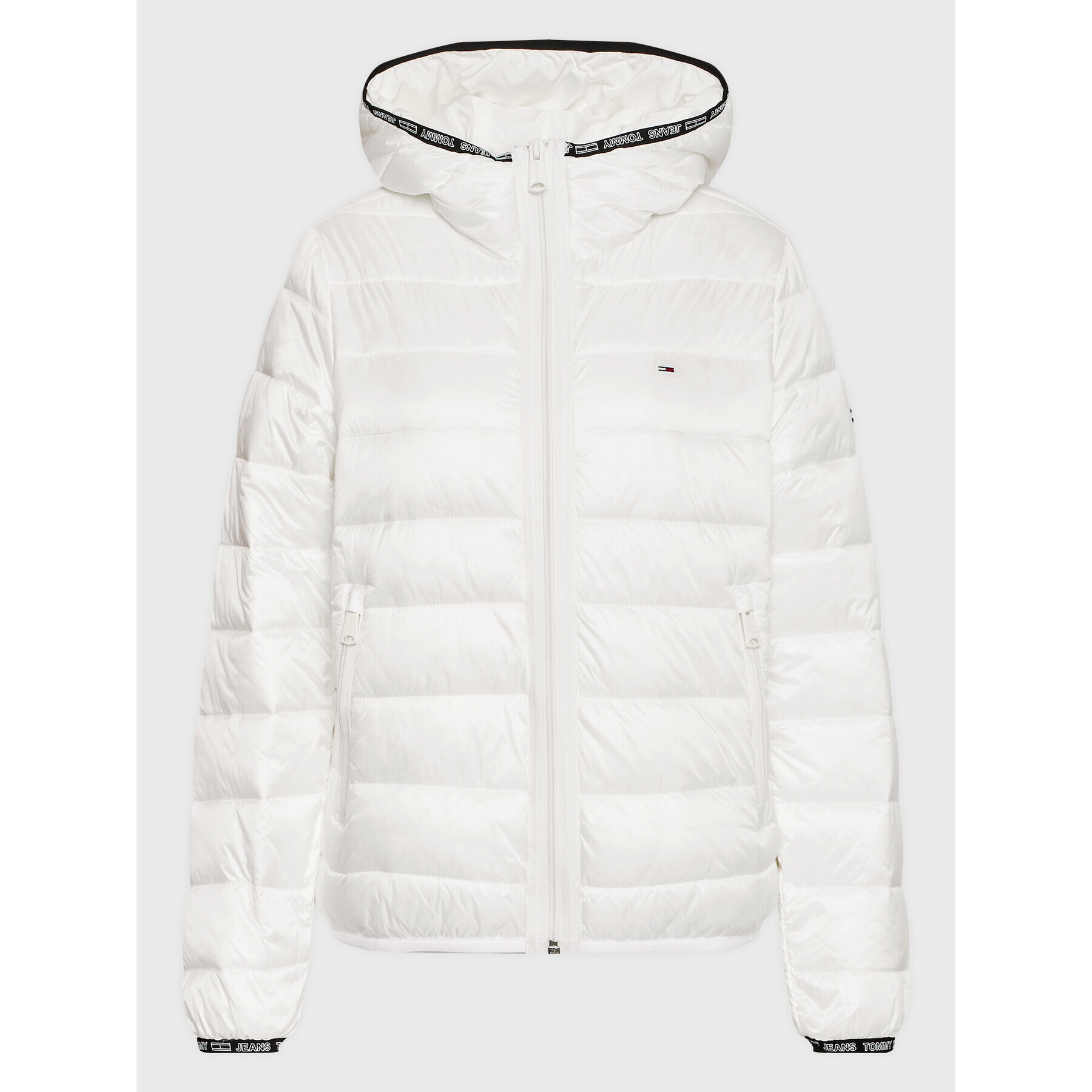 Tommy Jeans Пухено яке Quilted Tape DW0DW09350 Бял Relaxed Fit - Pepit.bg