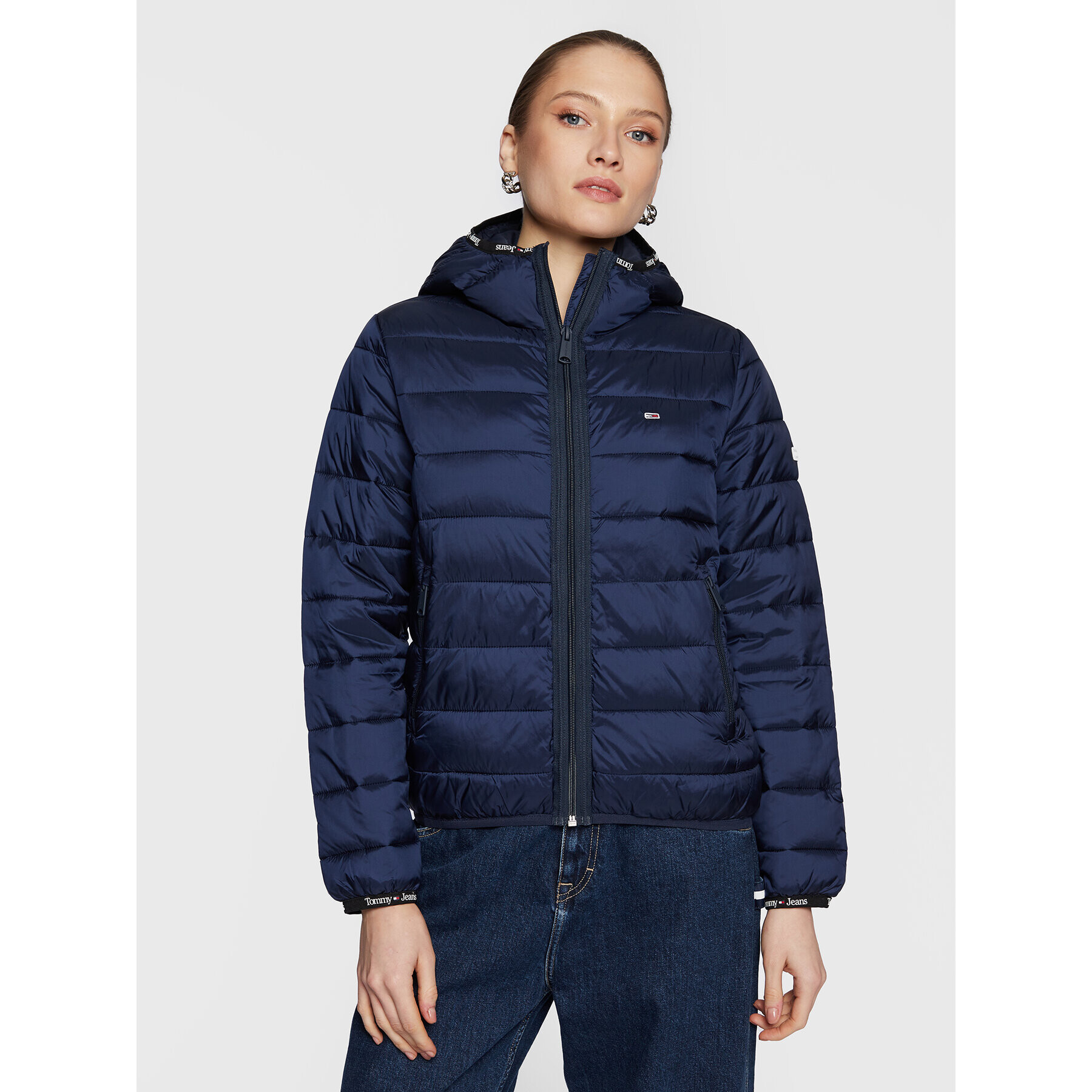 Tommy Jeans Пухено яке Quilted Tape DW0DW15168 Тъмносин Regular Fit - Pepit.bg