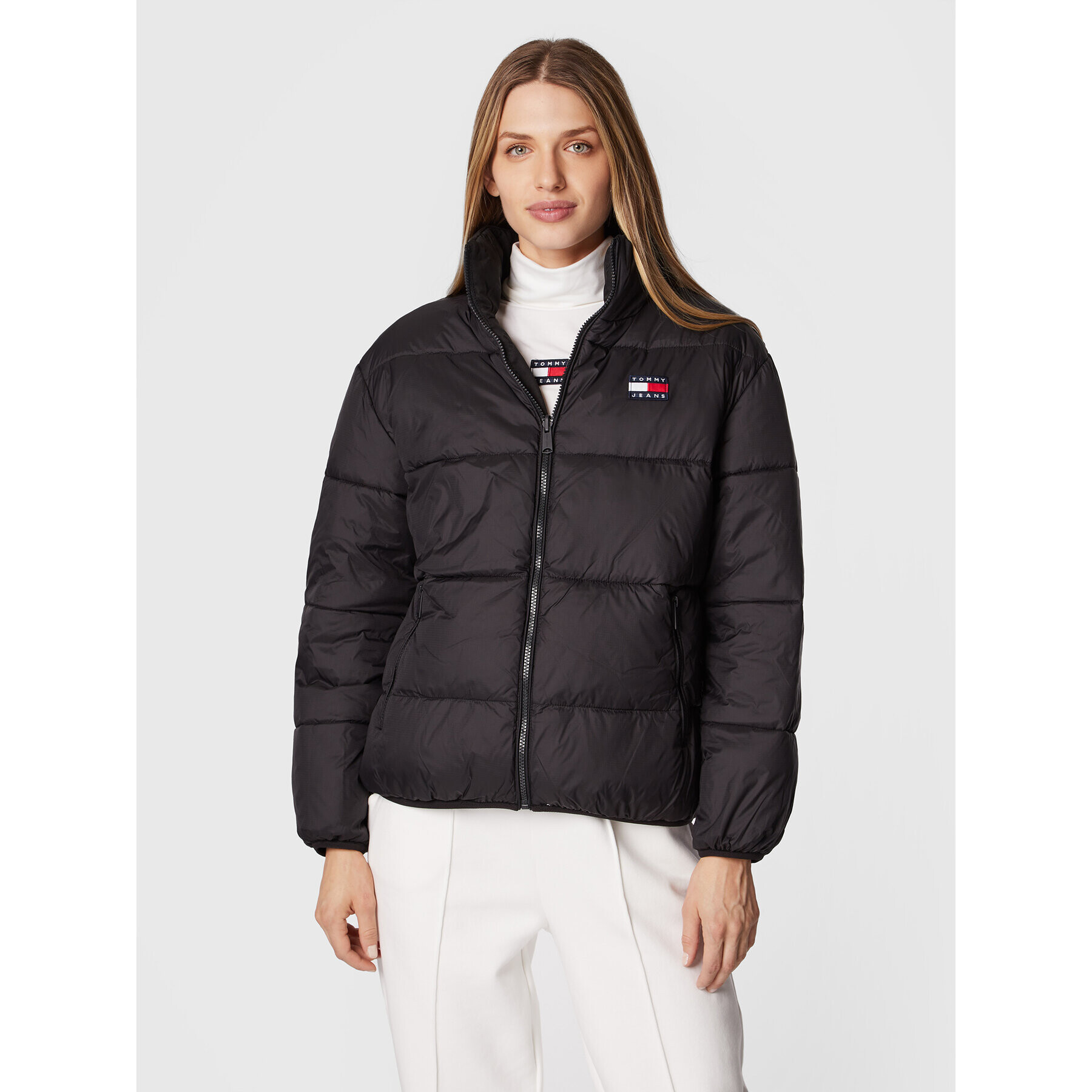 Tommy Jeans Пухено яке Reverse DW0DW13751 Черен Regular Fit - Pepit.bg