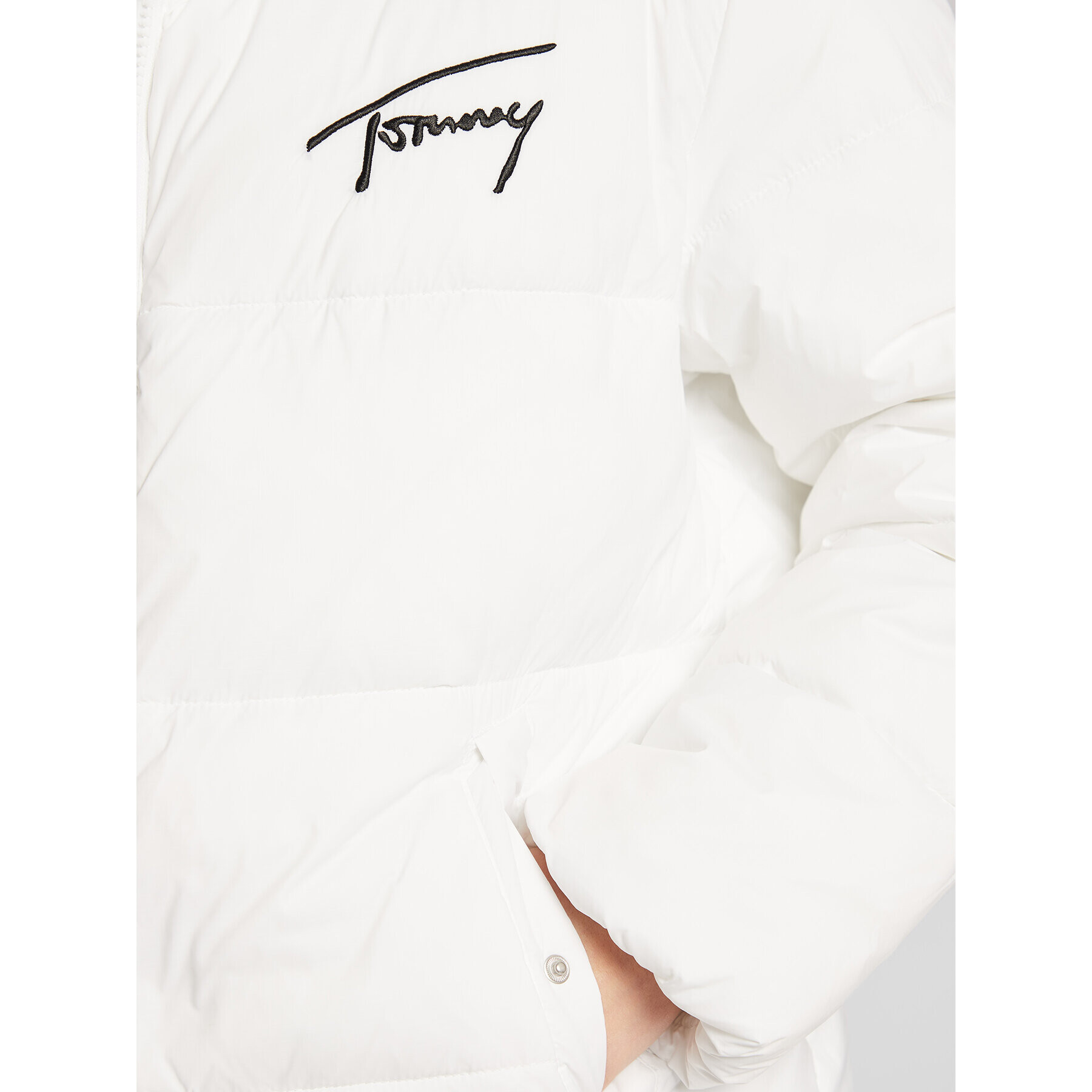 Tommy Jeans Пухено яке Signature Modern DW0DW14660 Бял Relaxed Fit - Pepit.bg