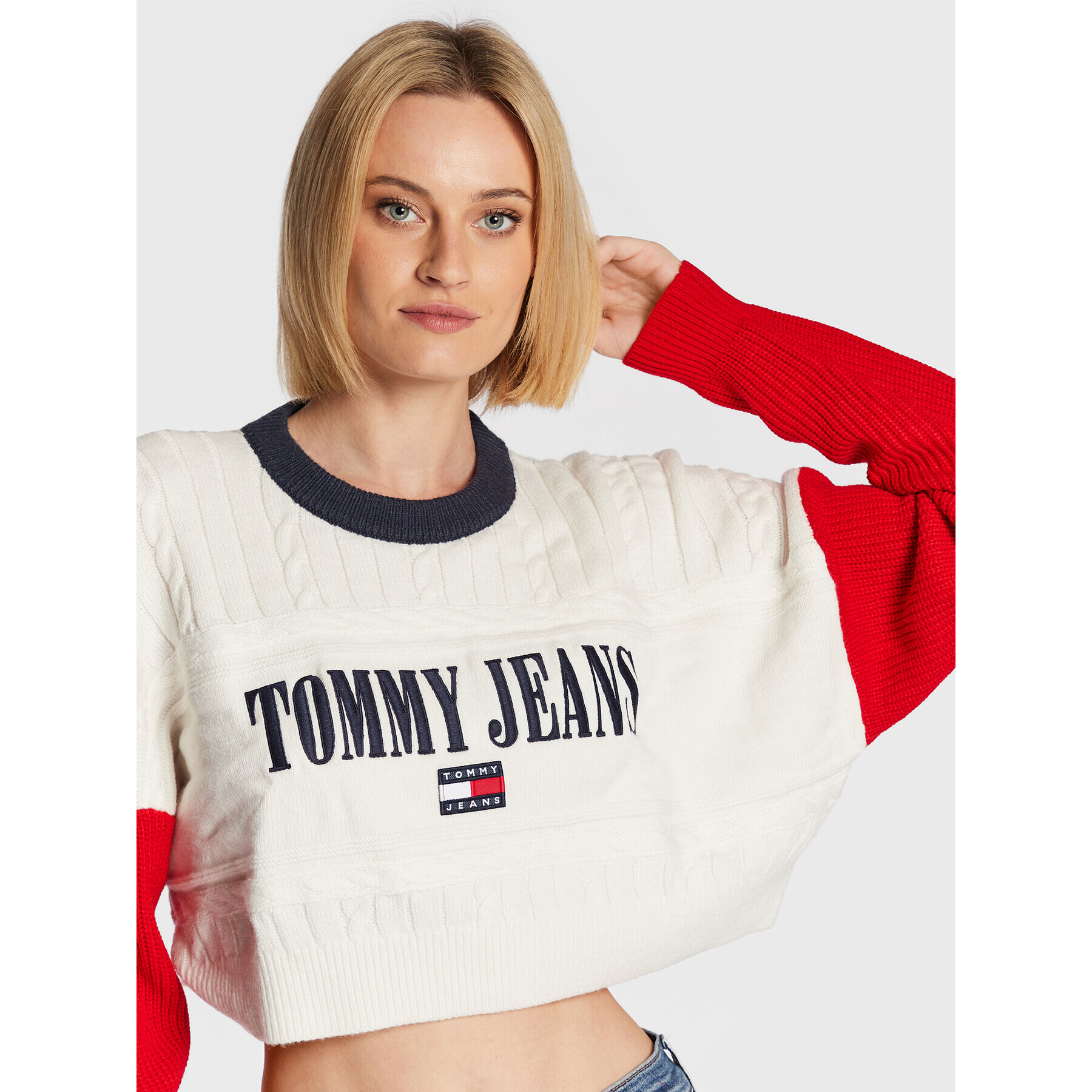 Tommy Jeans Пуловер Archive DW0DW14314 Бежов Relaxed Fit - Pepit.bg