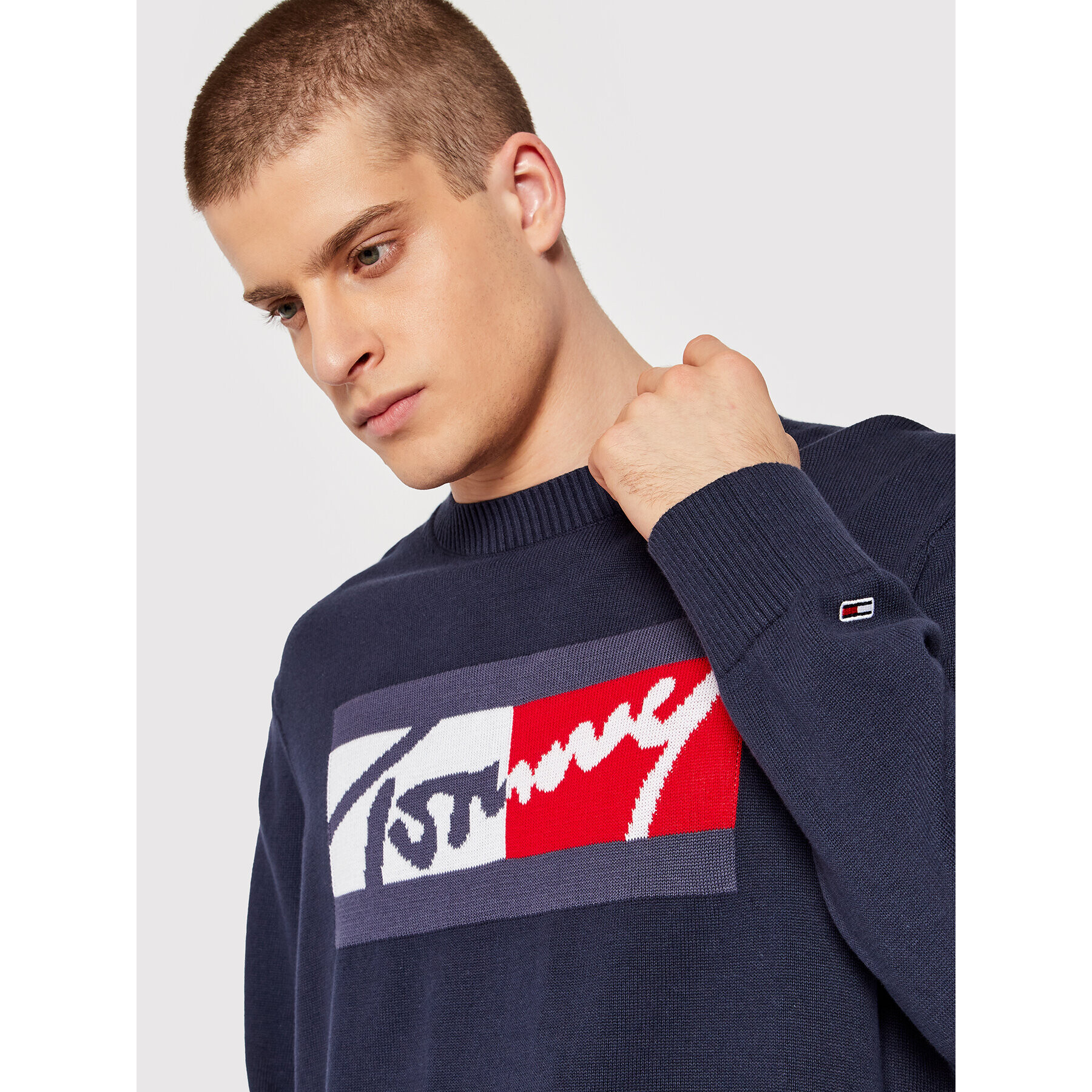 Tommy Jeans Пуловер Branded DM0DM11365 Син Relaxed Fit - Pepit.bg