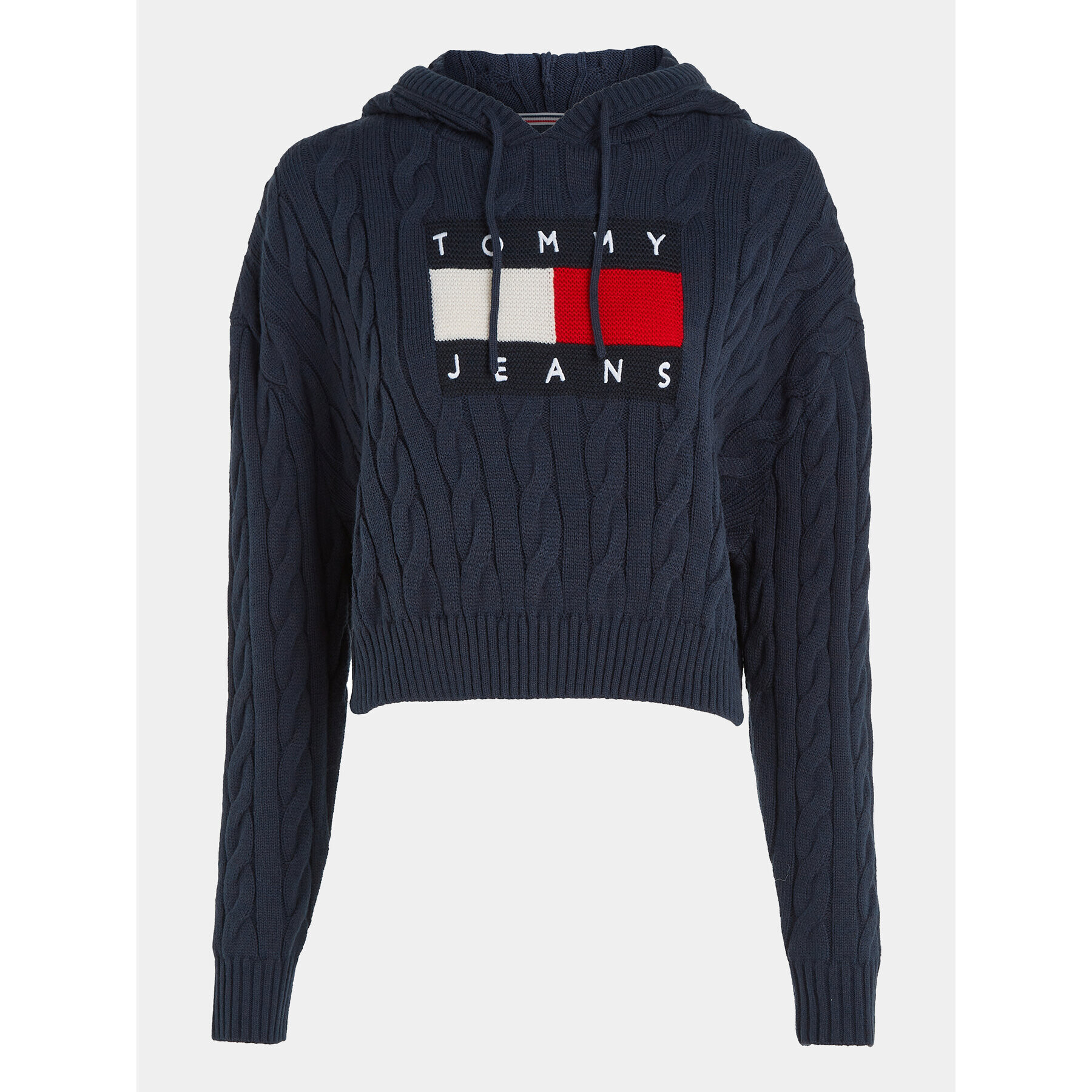 Tommy Jeans Пуловер Center Flag DW0DW16528 Тъмносин Regular Fit - Pepit.bg