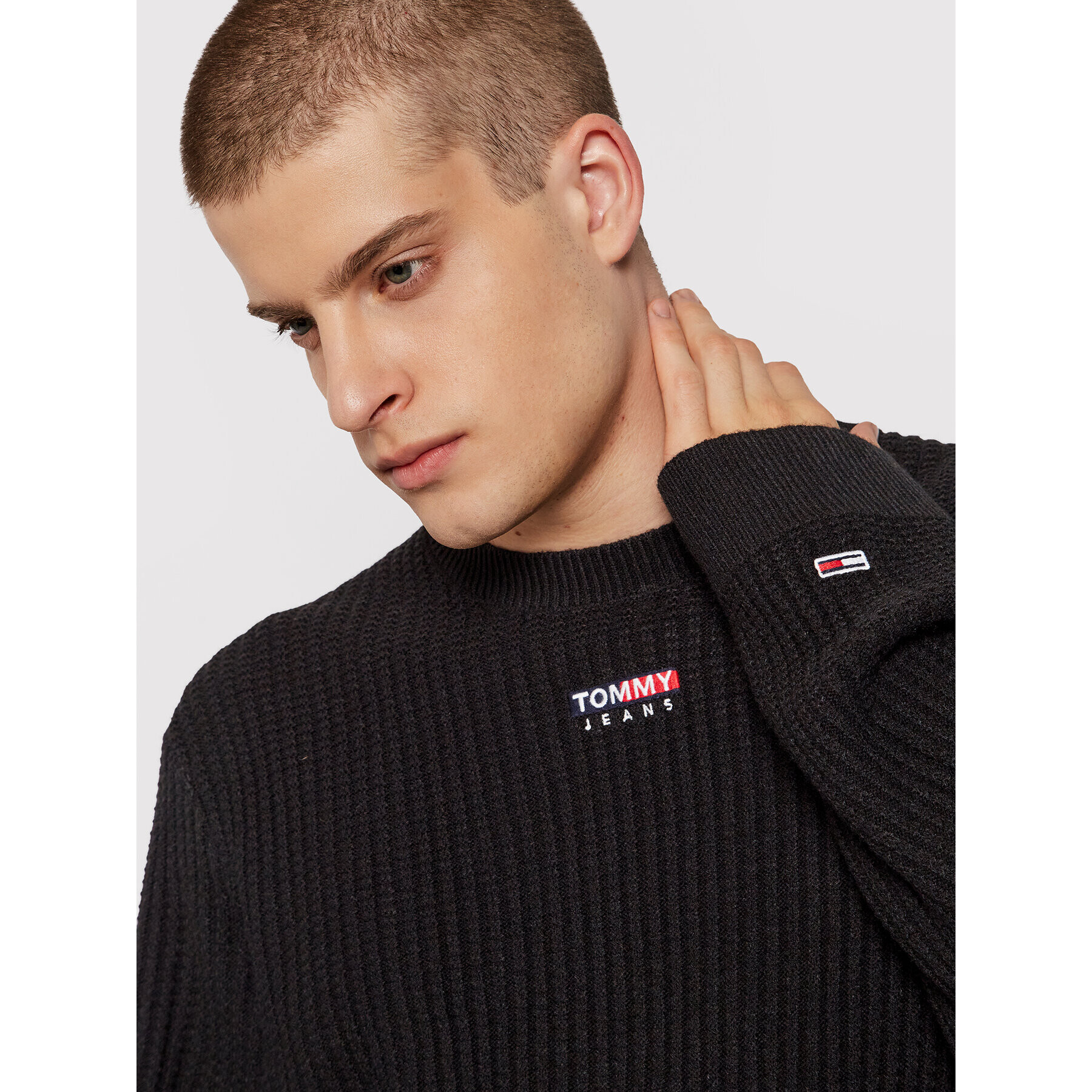 Tommy Jeans Пуловер DM0DM11362 Черен Relaxed Fit - Pepit.bg