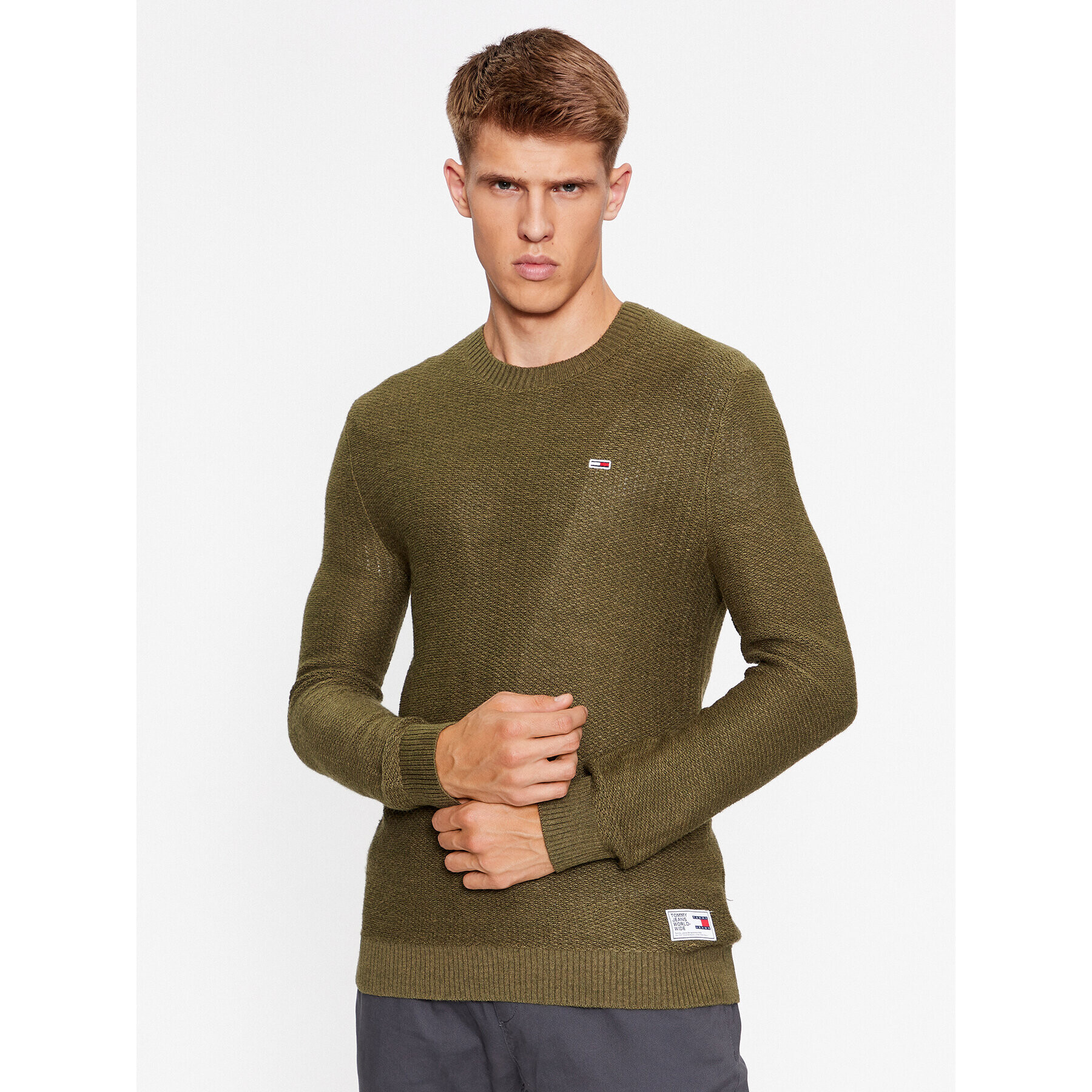Tommy Jeans Пуловер DM0DM15060 Зелен Regular Fit - Pepit.bg