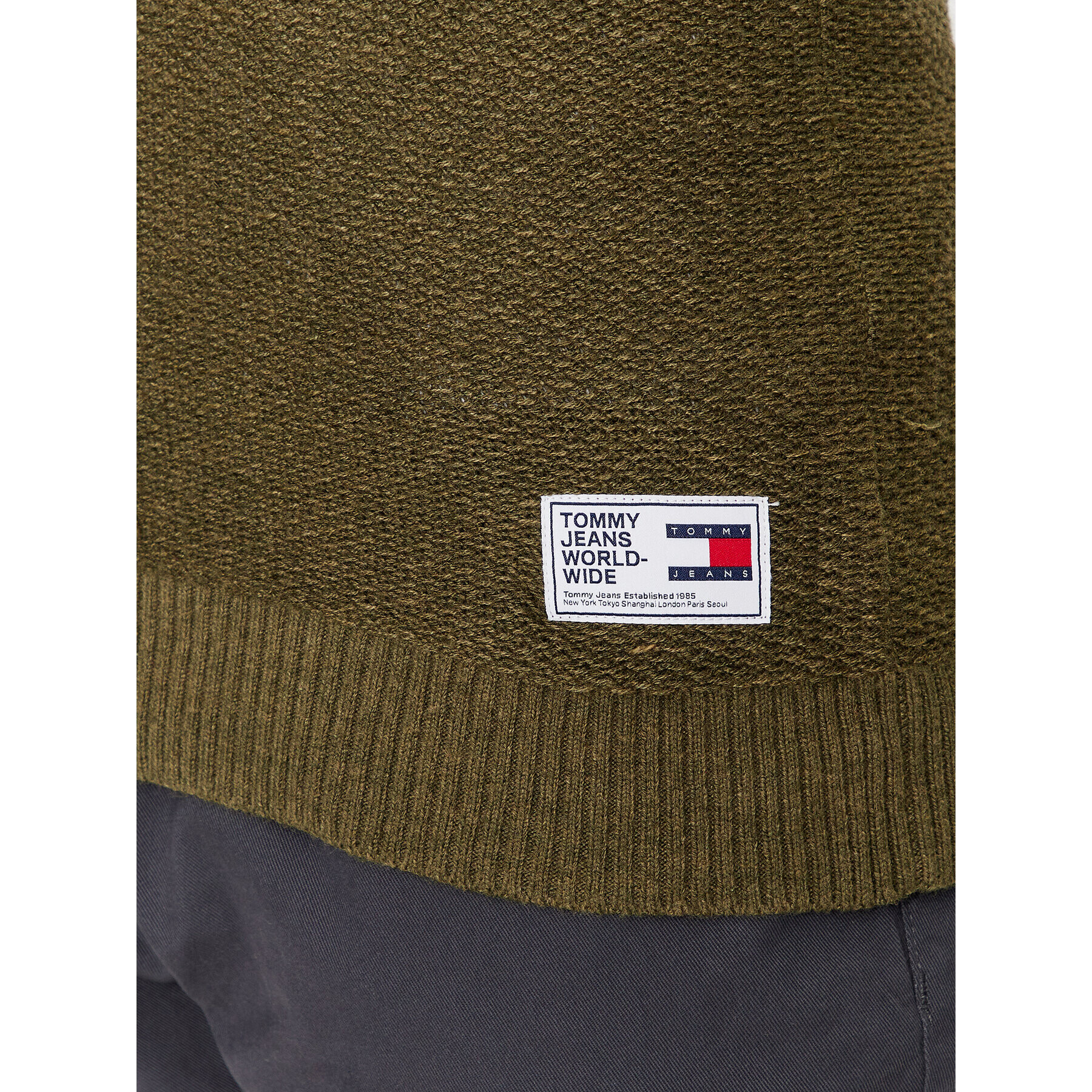 Tommy Jeans Пуловер DM0DM15060 Зелен Regular Fit - Pepit.bg