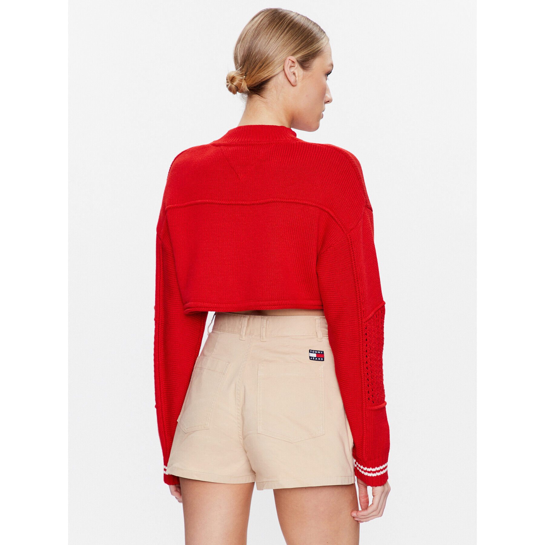Tommy Jeans Пуловер DW0DW15396 Червен Relaxed Fit - Pepit.bg