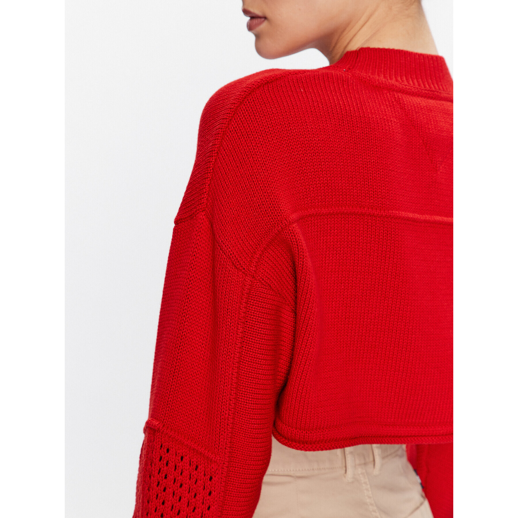 Tommy Jeans Пуловер DW0DW15396 Червен Relaxed Fit - Pepit.bg