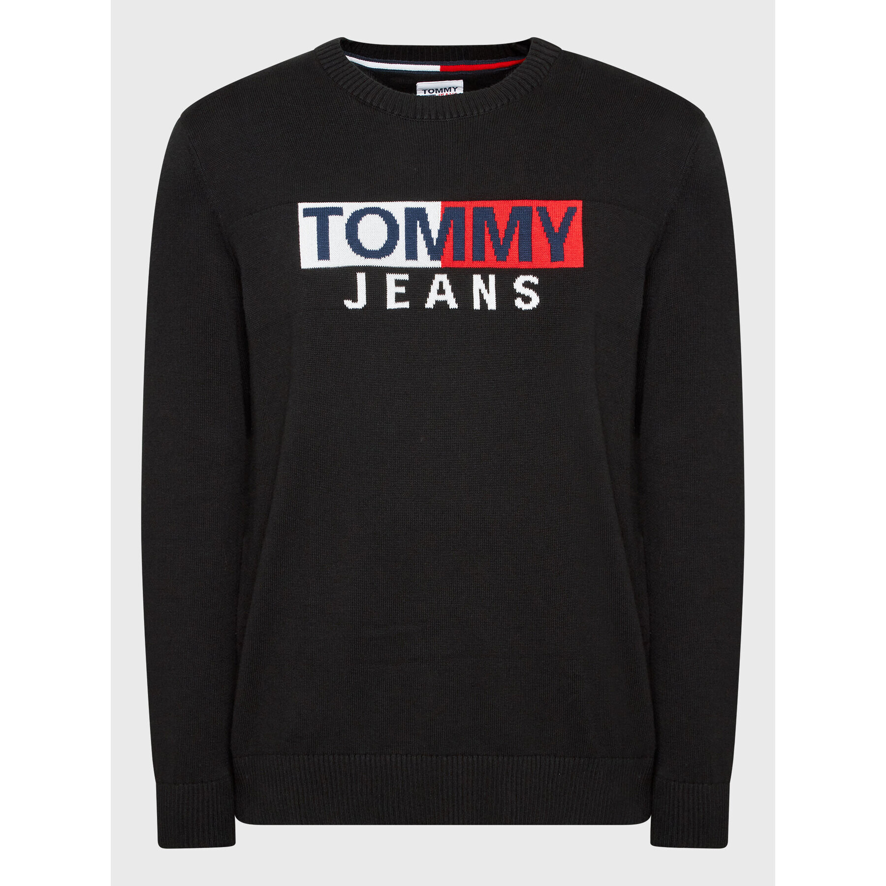 Tommy Jeans Пуловер Entry Flag DM0DM13755 Черен Relaxed Fit - Pepit.bg