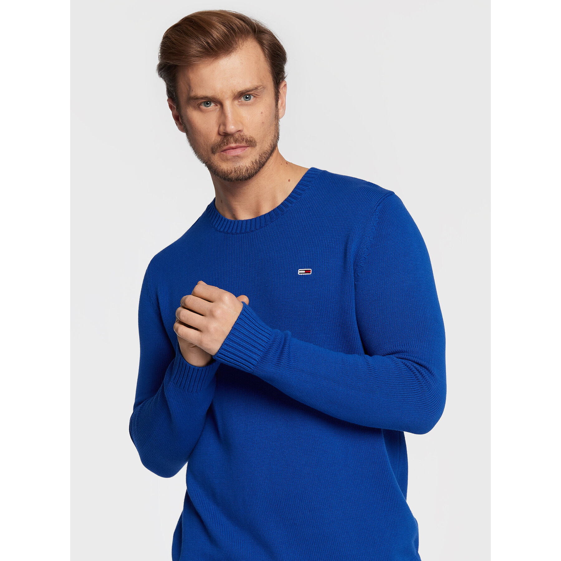 Tommy Jeans Пуловер Essential DM0DM11856 Син Regular Fit - Pepit.bg