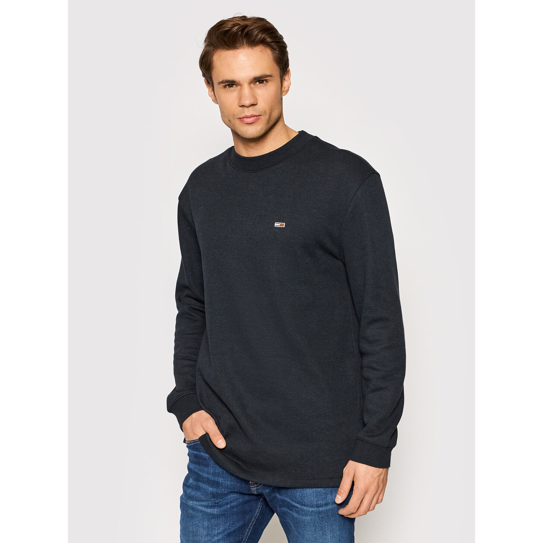 Tommy Jeans Пуловер Mock DM0DM11429 Черен Loose Fit - Pepit.bg