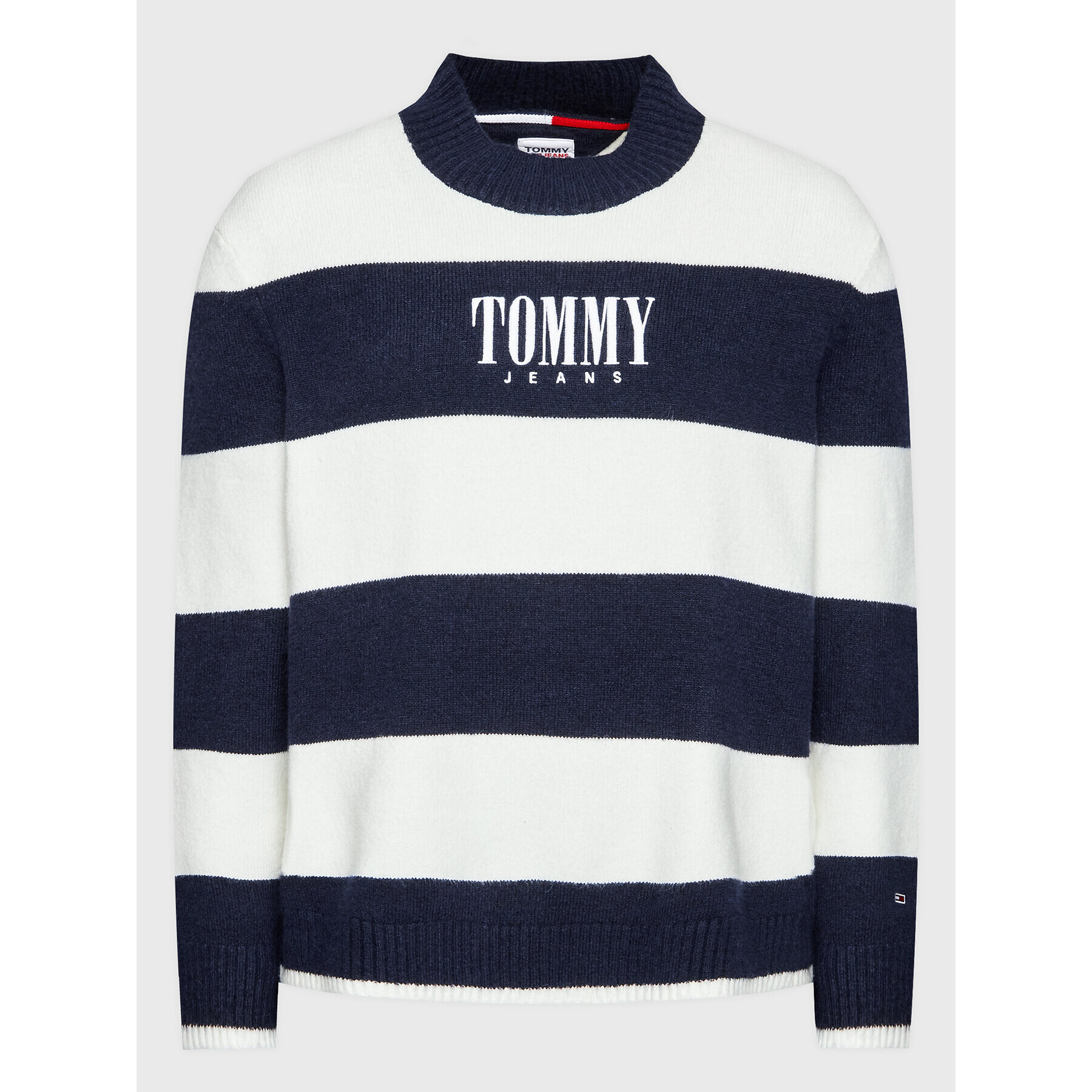 Tommy Jeans Пуловер Serif Stripe DM0DM15154 Тъмносин Relaxed Fit - Pepit.bg