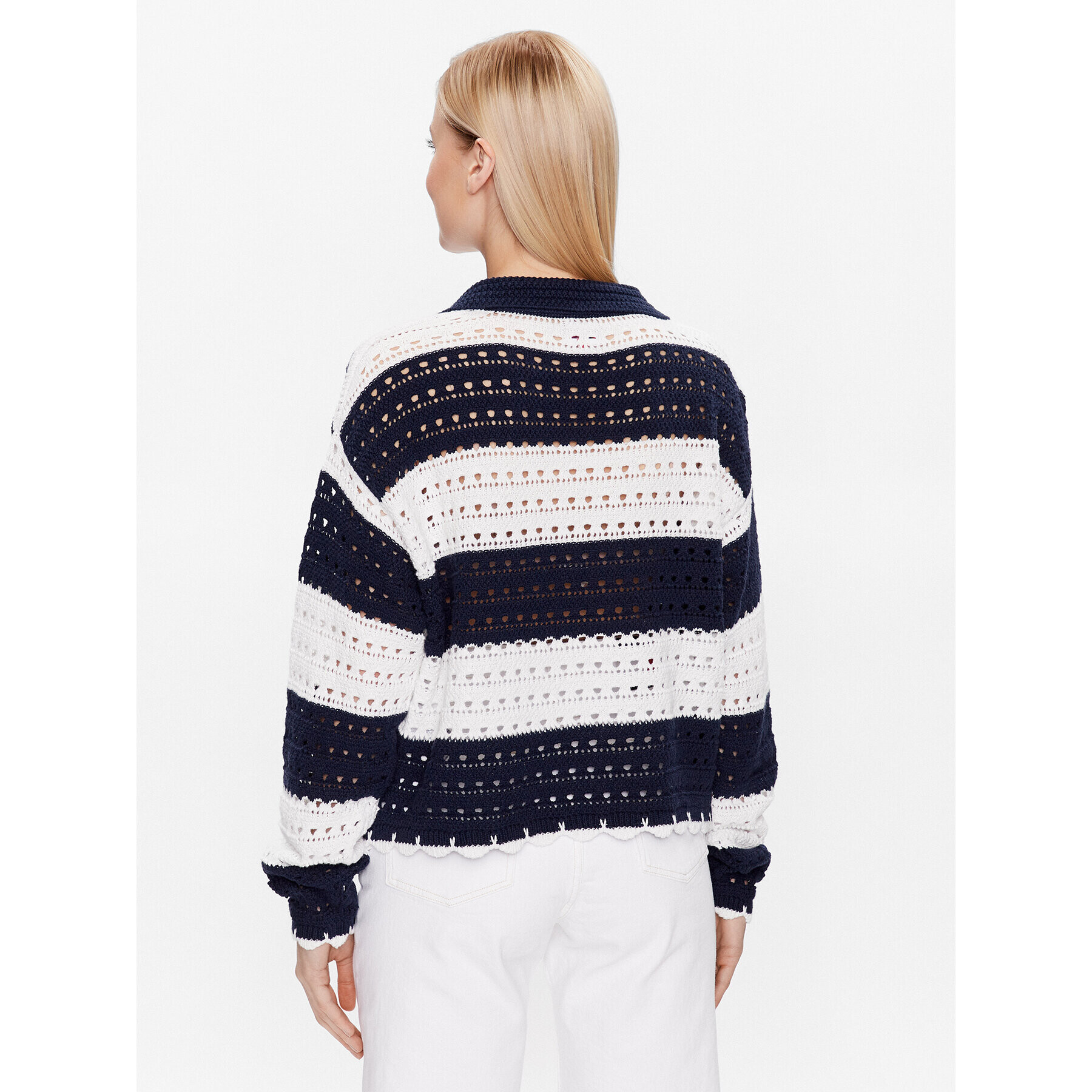 Tommy Jeans Пуловер Summer Crochet DW0DW15404 Тъмносин Relaxed Fit - Pepit.bg