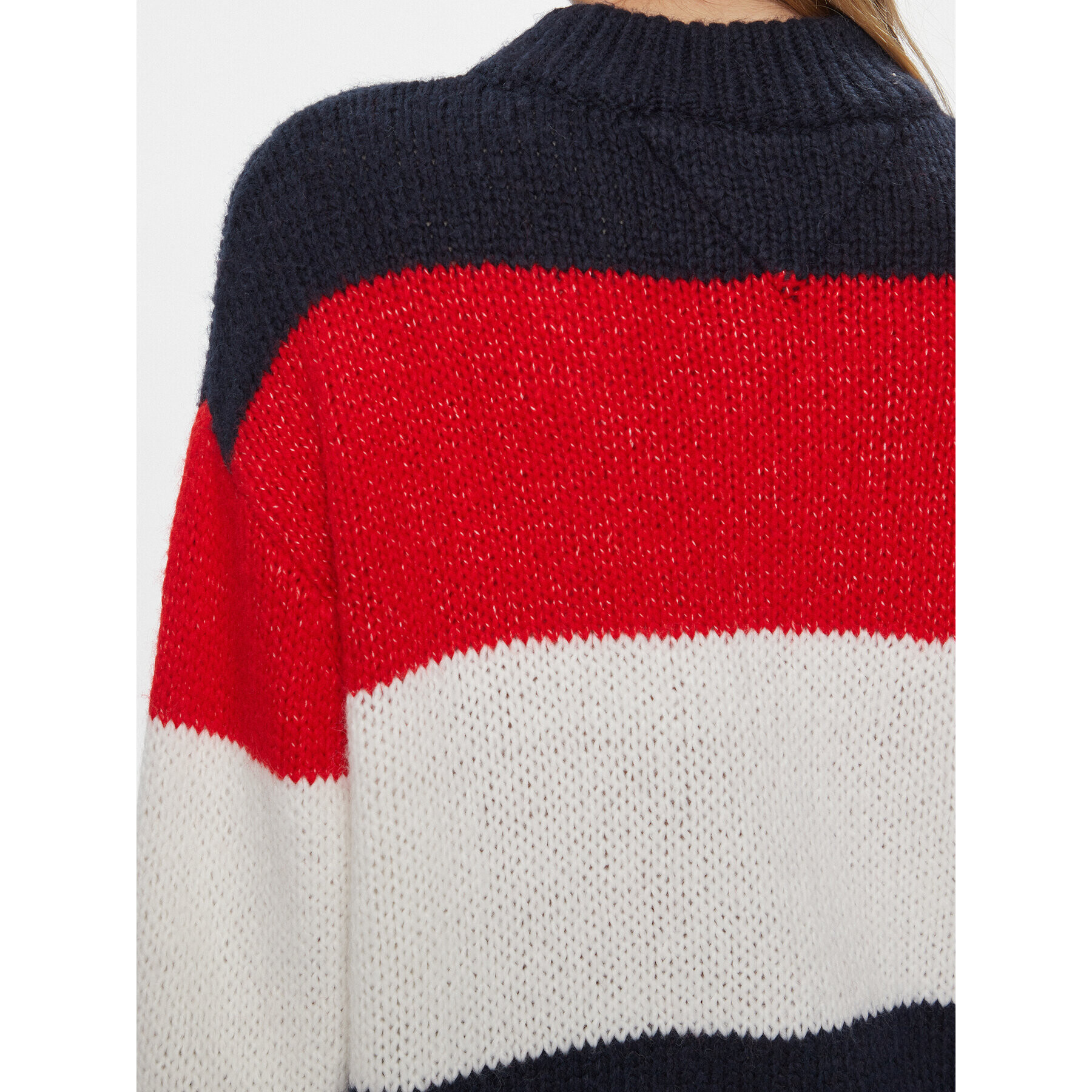 Tommy Jeans Пуловер Tjw Colorblock Sweater DW0DW17495 Тъмносин Regular Fit - Pepit.bg