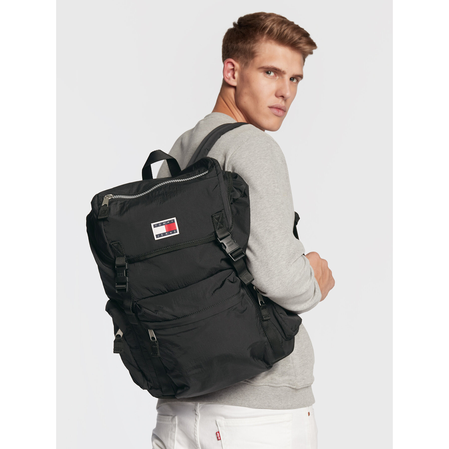 Tommy Jeans Раница Tjm College Flap Backpack AM0AM08832 Черен - Pepit.bg