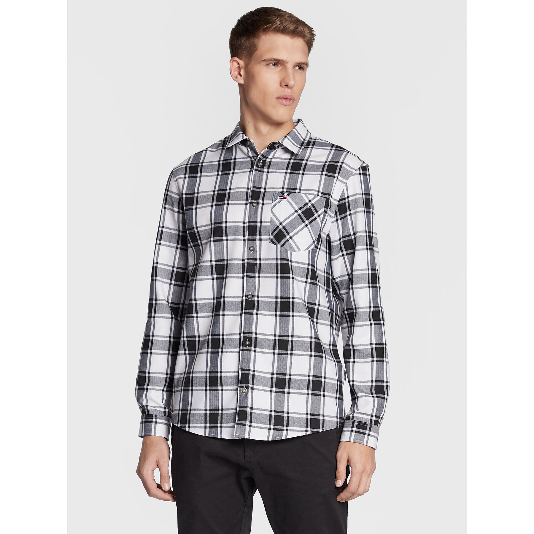 Tommy Jeans Риза Check DM0DM15114 Черен Classic Fit - Pepit.bg