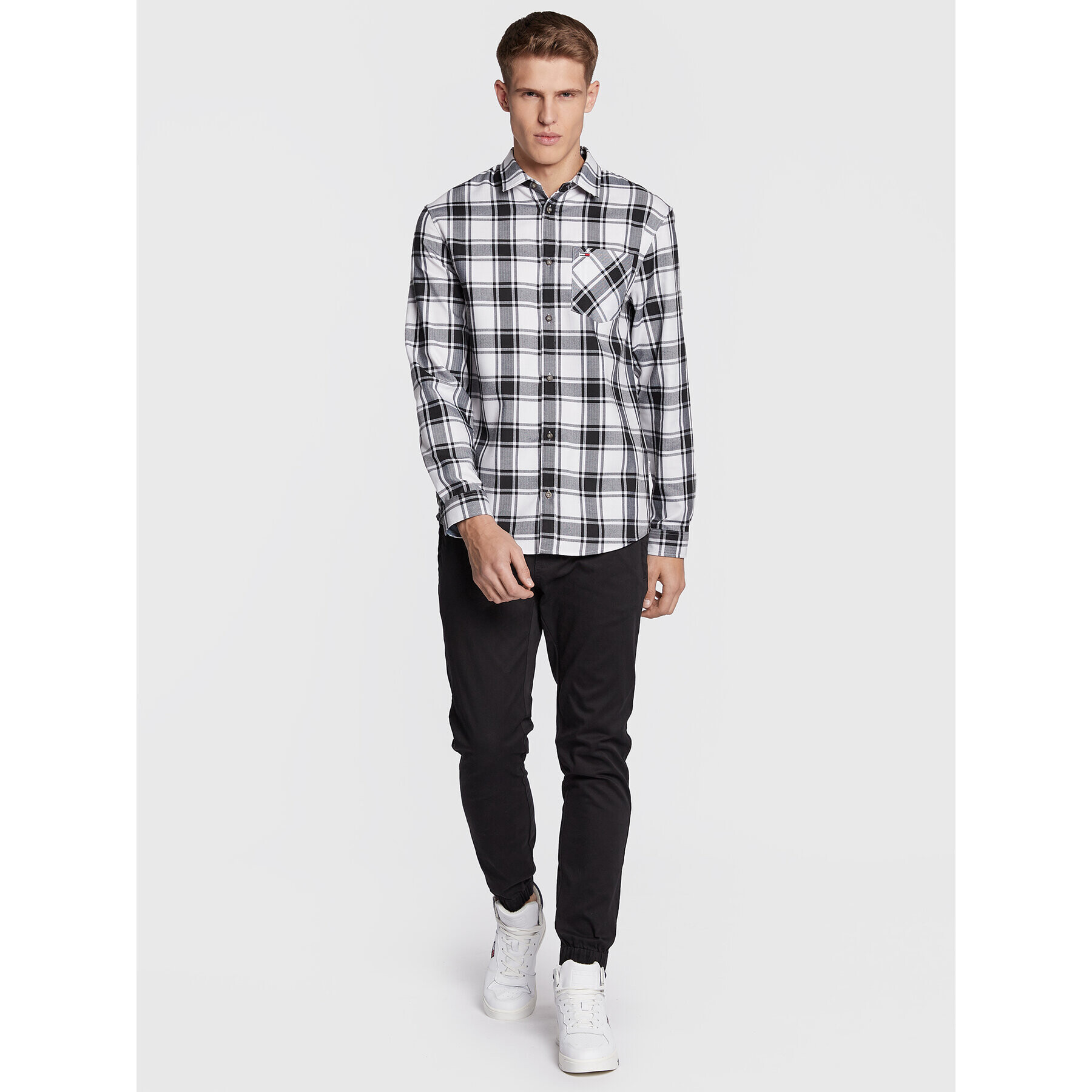 Tommy Jeans Риза Check DM0DM15114 Черен Classic Fit - Pepit.bg