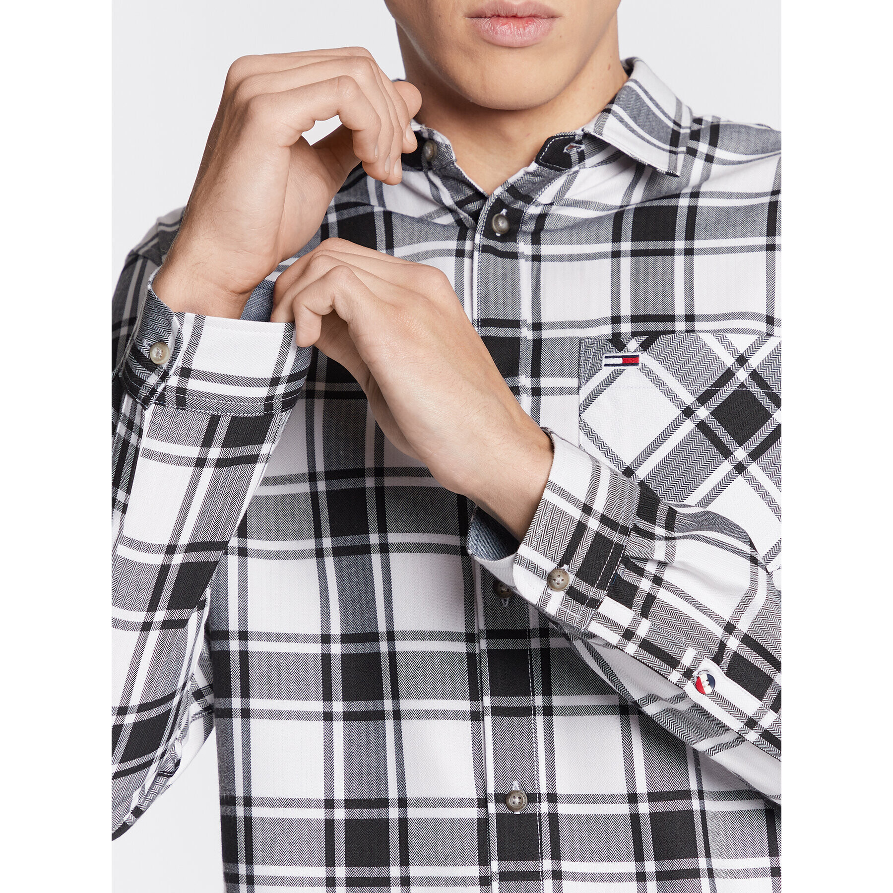 Tommy Jeans Риза Check DM0DM15114 Черен Classic Fit - Pepit.bg