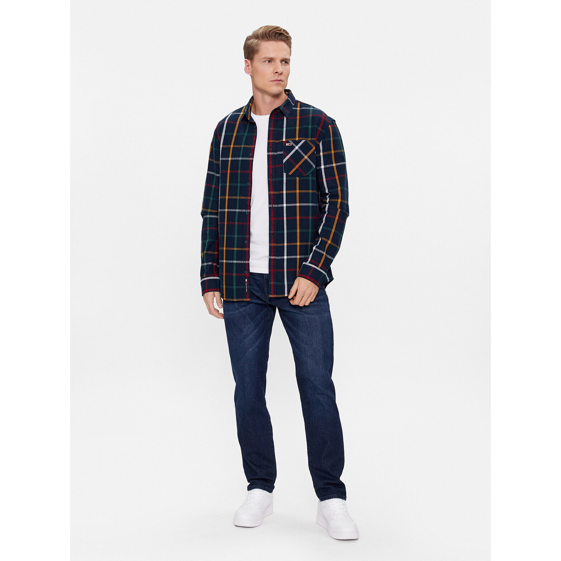 Tommy Jeans Риза Check Flannel DM0DM18334 Тъмносин Regular Fit - Pepit.bg