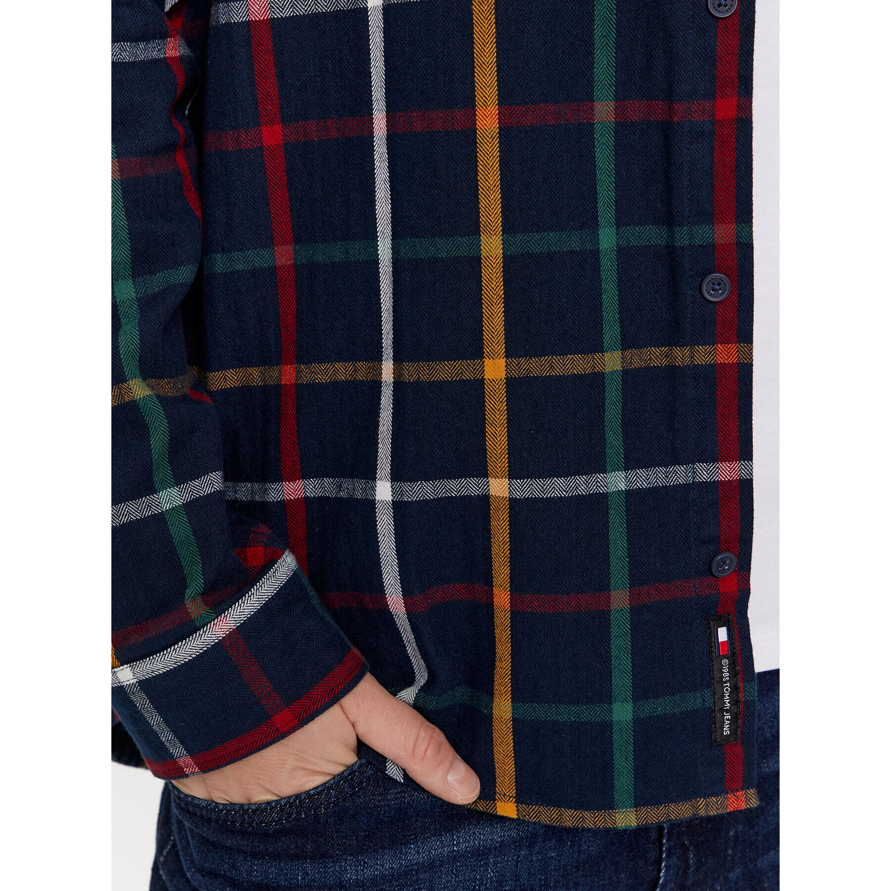 Tommy Jeans Риза Check Flannel DM0DM18334 Тъмносин Regular Fit - Pepit.bg