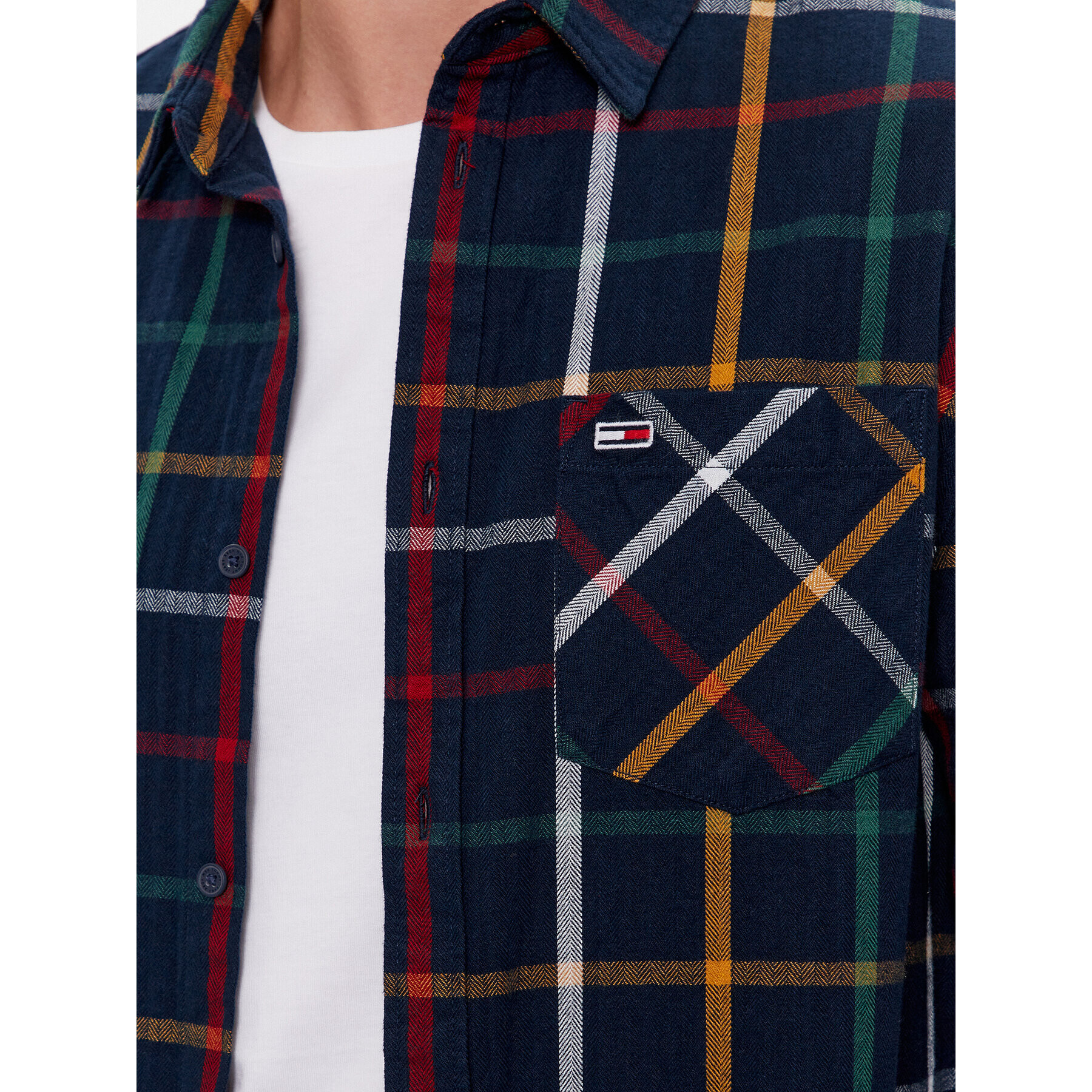 Tommy Jeans Риза Check Flannel DM0DM18334 Тъмносин Regular Fit - Pepit.bg