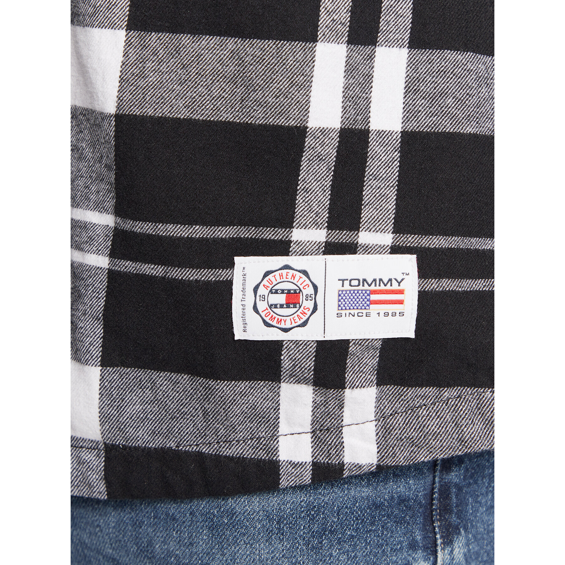 Tommy Jeans Риза Check Twill DM0DM15414 Черен Oversize - Pepit.bg