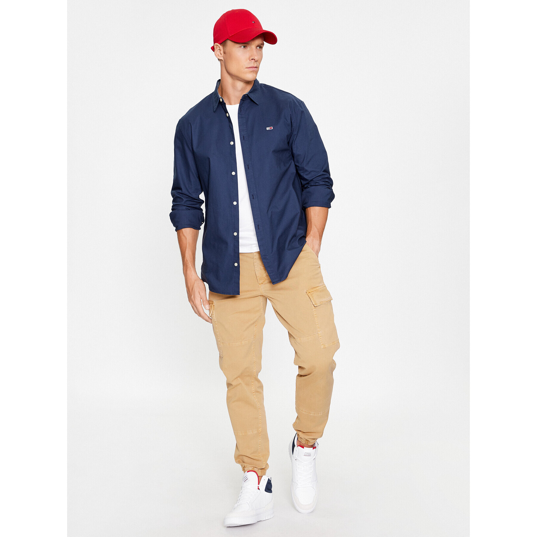 Tommy Jeans Риза Classic Oxford DM0DM15408 Тъмносин Classic Fit - Pepit.bg