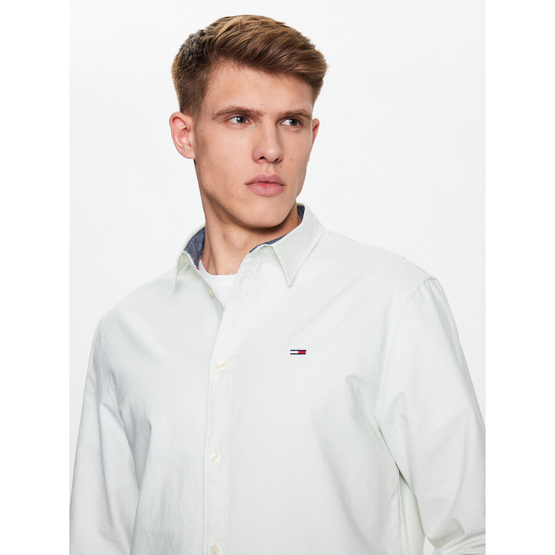 Tommy Jeans Риза Classic Oxford DM0DM15408 Зелен Classic Fit - Pepit.bg