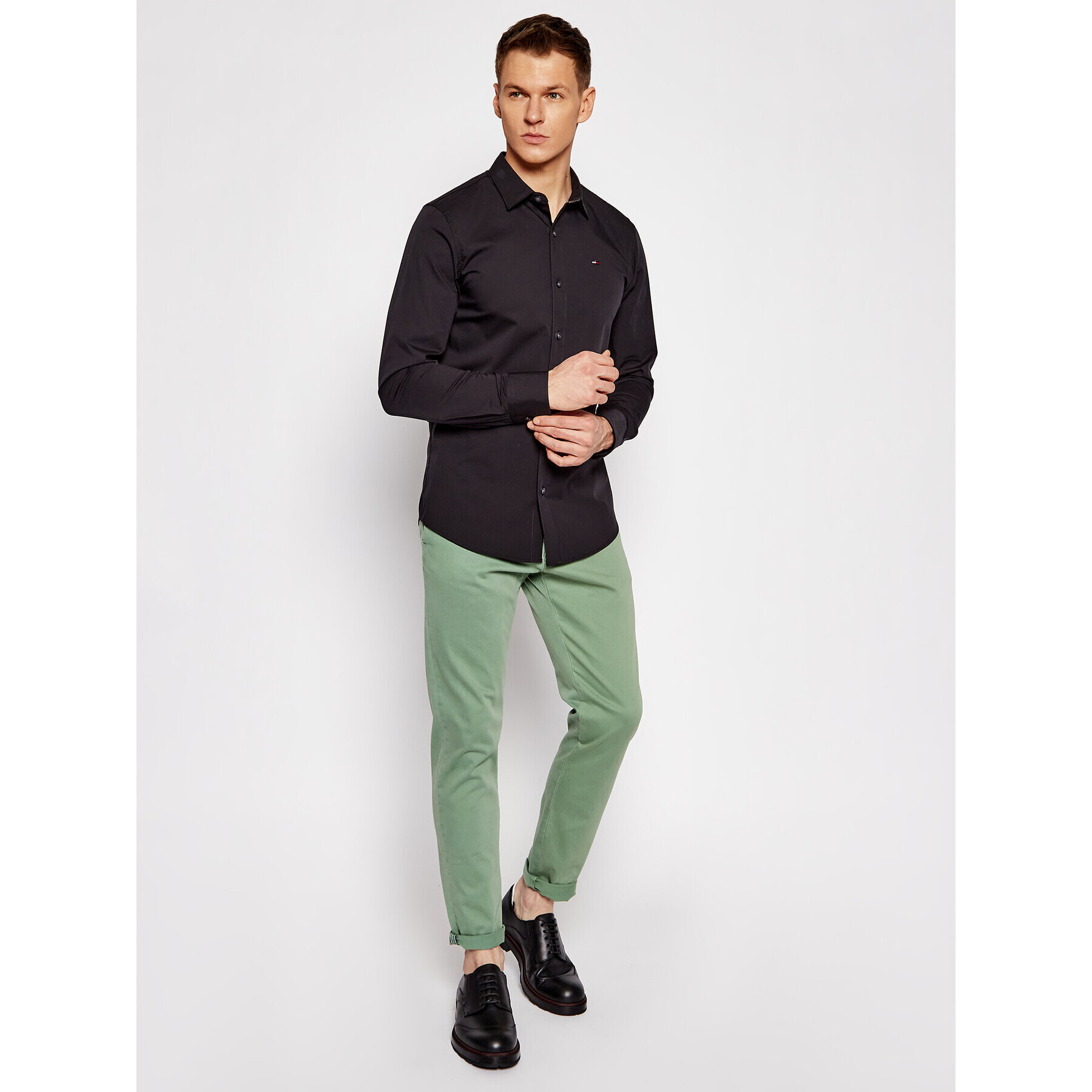 Tommy Jeans Риза DM0DM04405 Черен Slim Fit - Pepit.bg