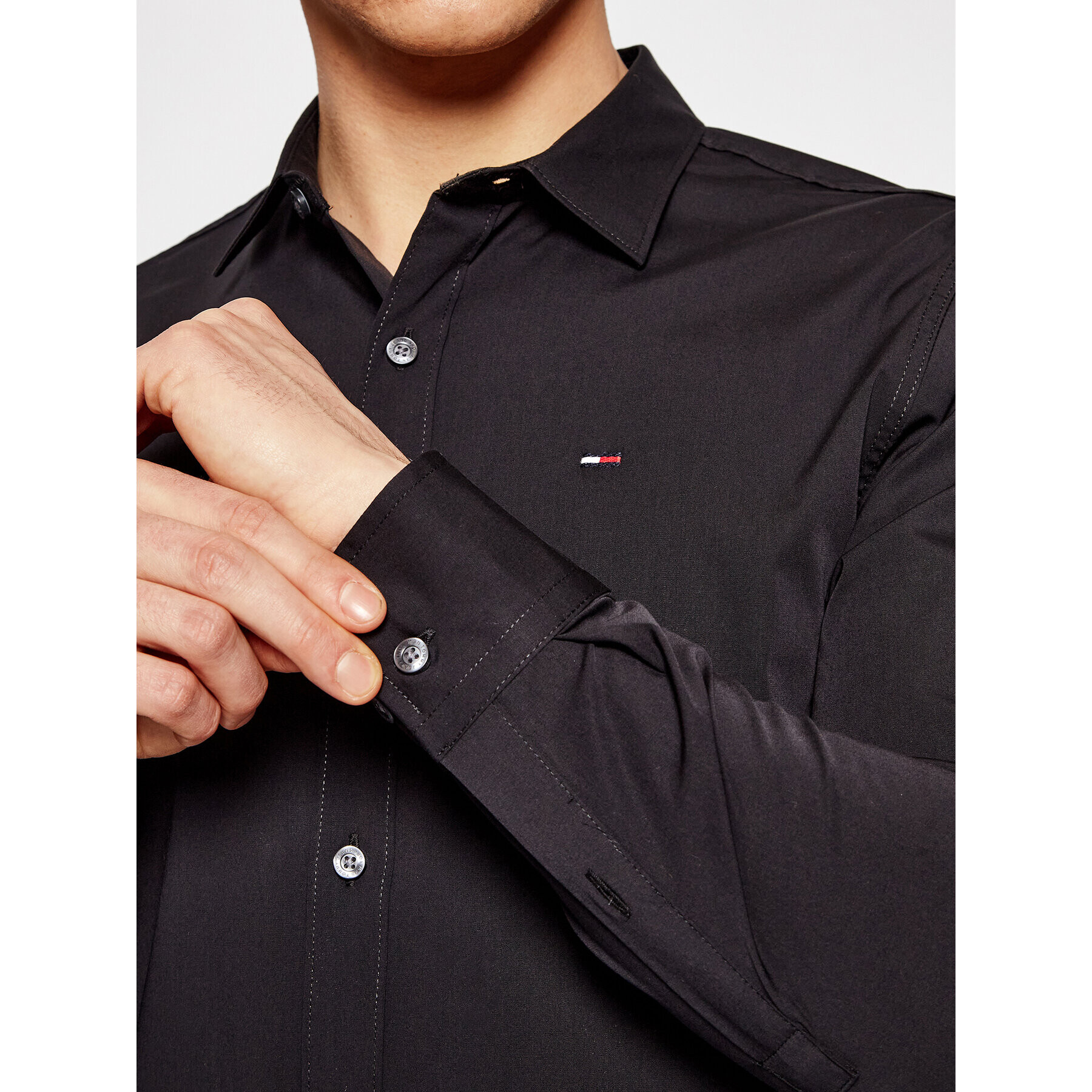 Tommy Jeans Риза DM0DM04405 Черен Slim Fit - Pepit.bg