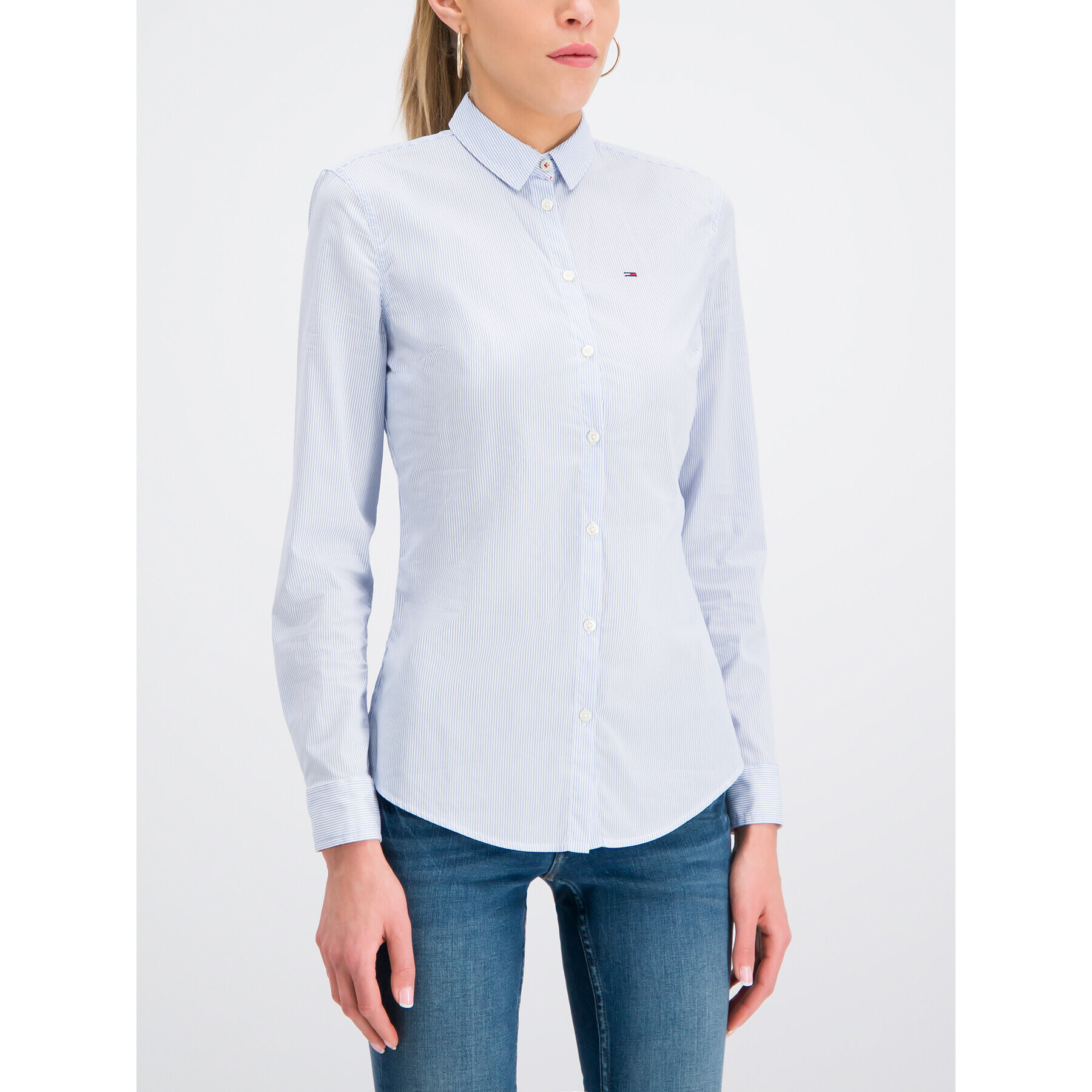 Tommy Jeans Риза DW0DW04707 Син Regular Fit - Pepit.bg
