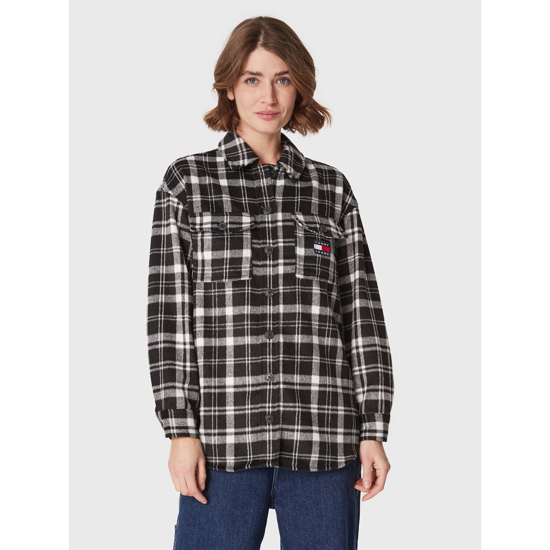 Tommy Jeans Риза DW0DW15035 Черен Relaxed Fit - Pepit.bg
