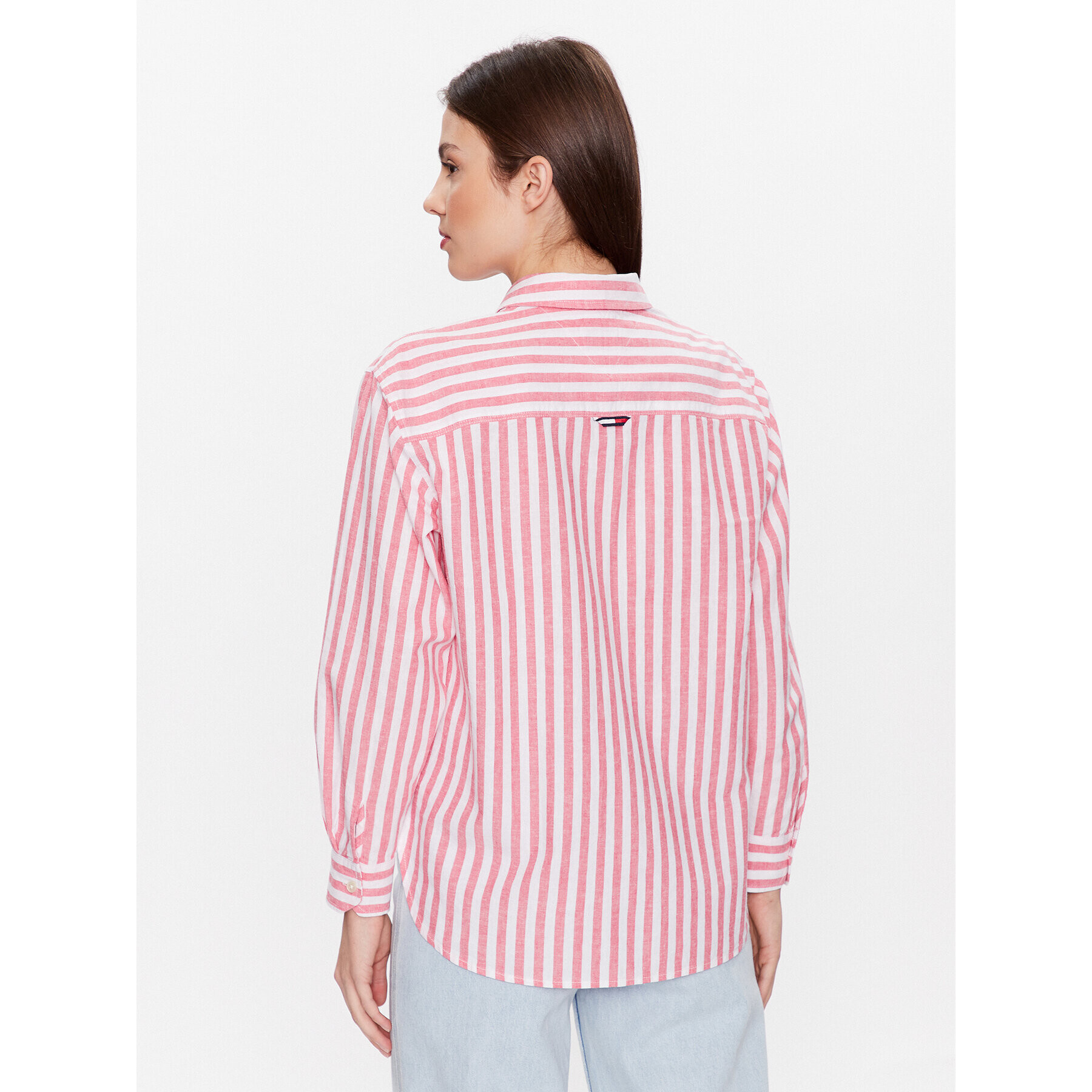 Tommy Jeans Риза DW0DW15578 Розов Relaxed Fit - Pepit.bg