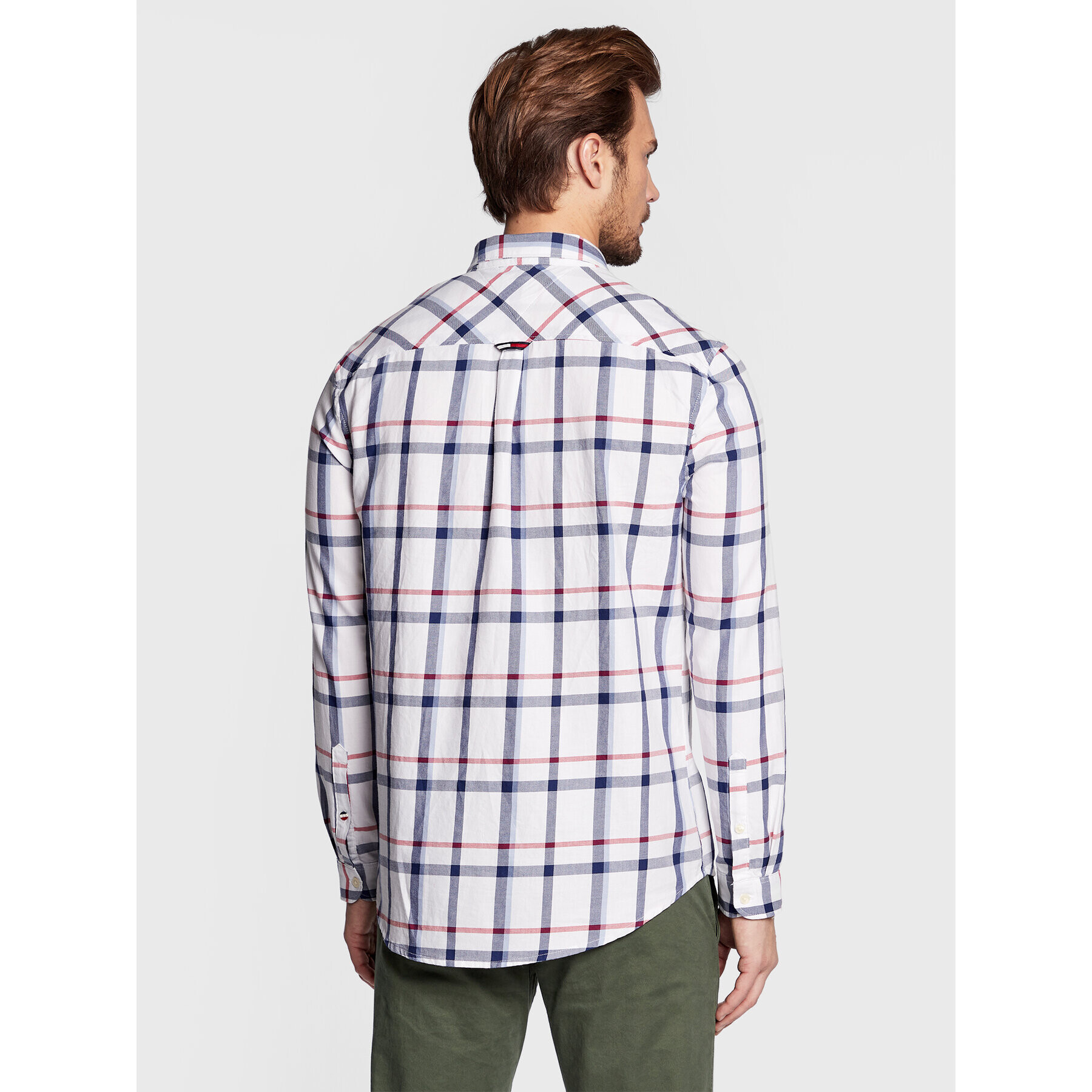 Tommy Jeans Риза Essential Check DM0DM15399 Бял Regular Fit - Pepit.bg