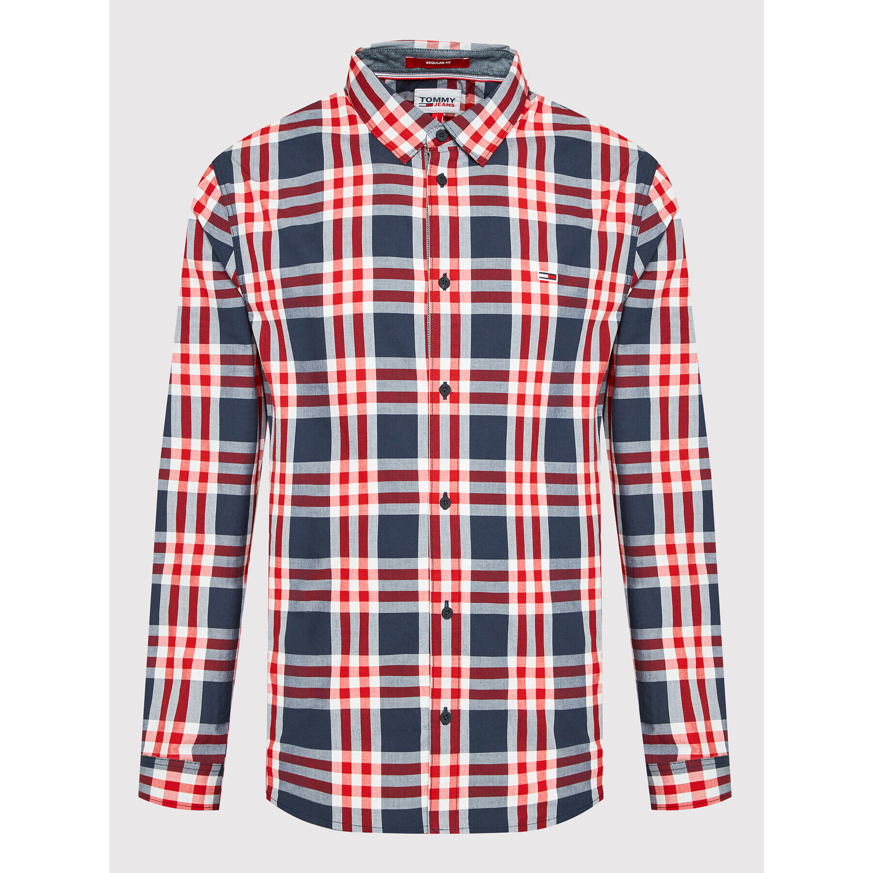 Tommy Jeans Риза Essential Poplin DM0DM13041 Тъмносин Regular Fit - Pepit.bg